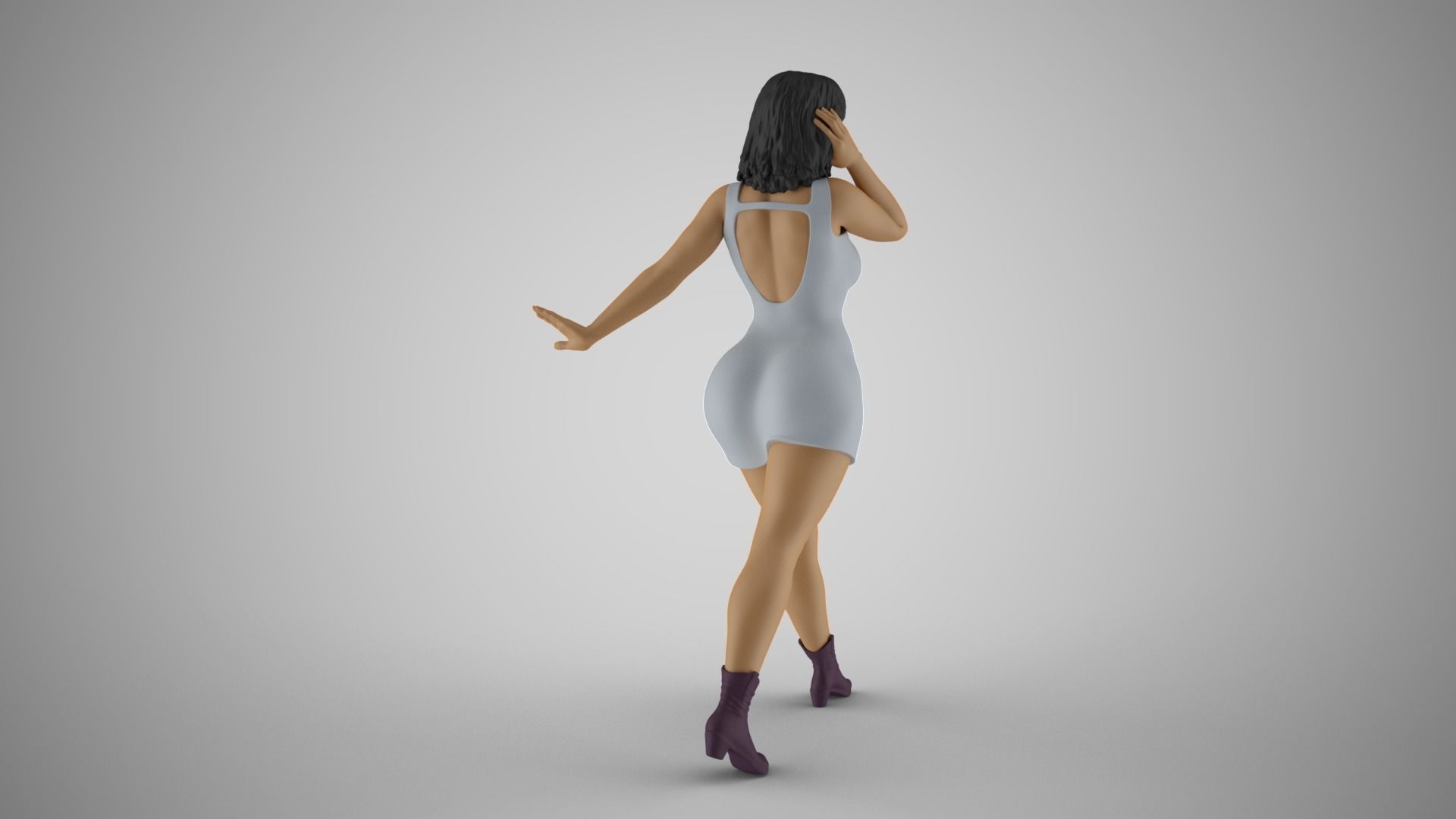 Woman Walking Away 3D print model_5