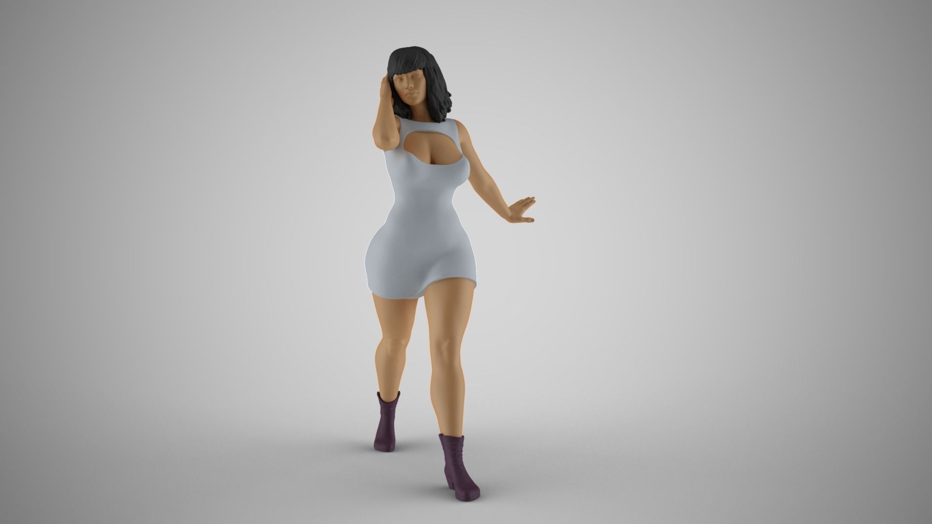 Woman Walking Away 3D print model_10