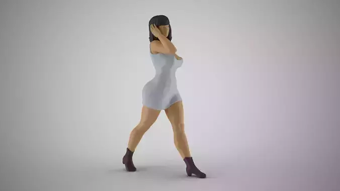 Woman Walking Away 3D print model