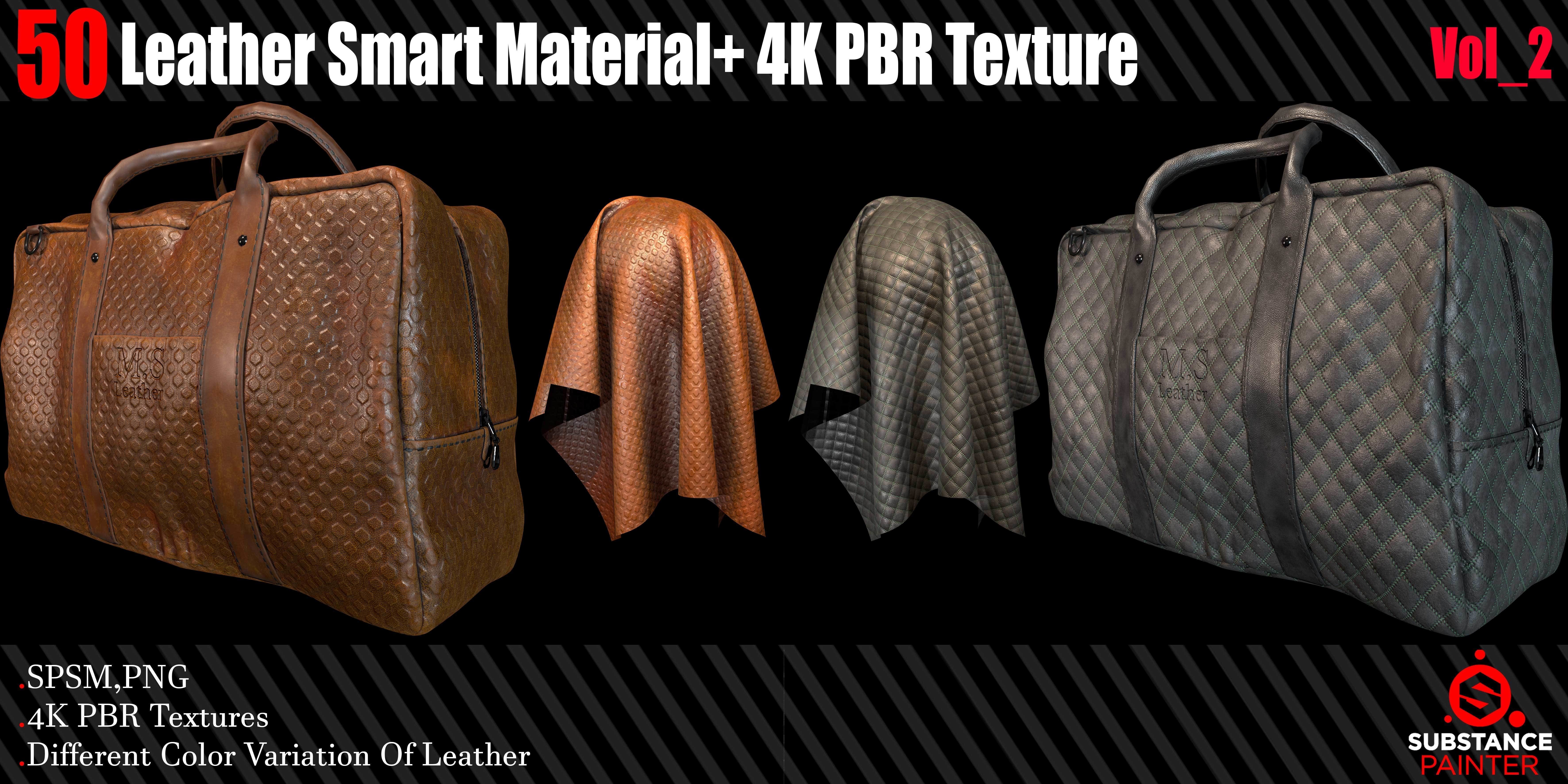 50 Leather Smart Material 4K PBR Texture Texture_2