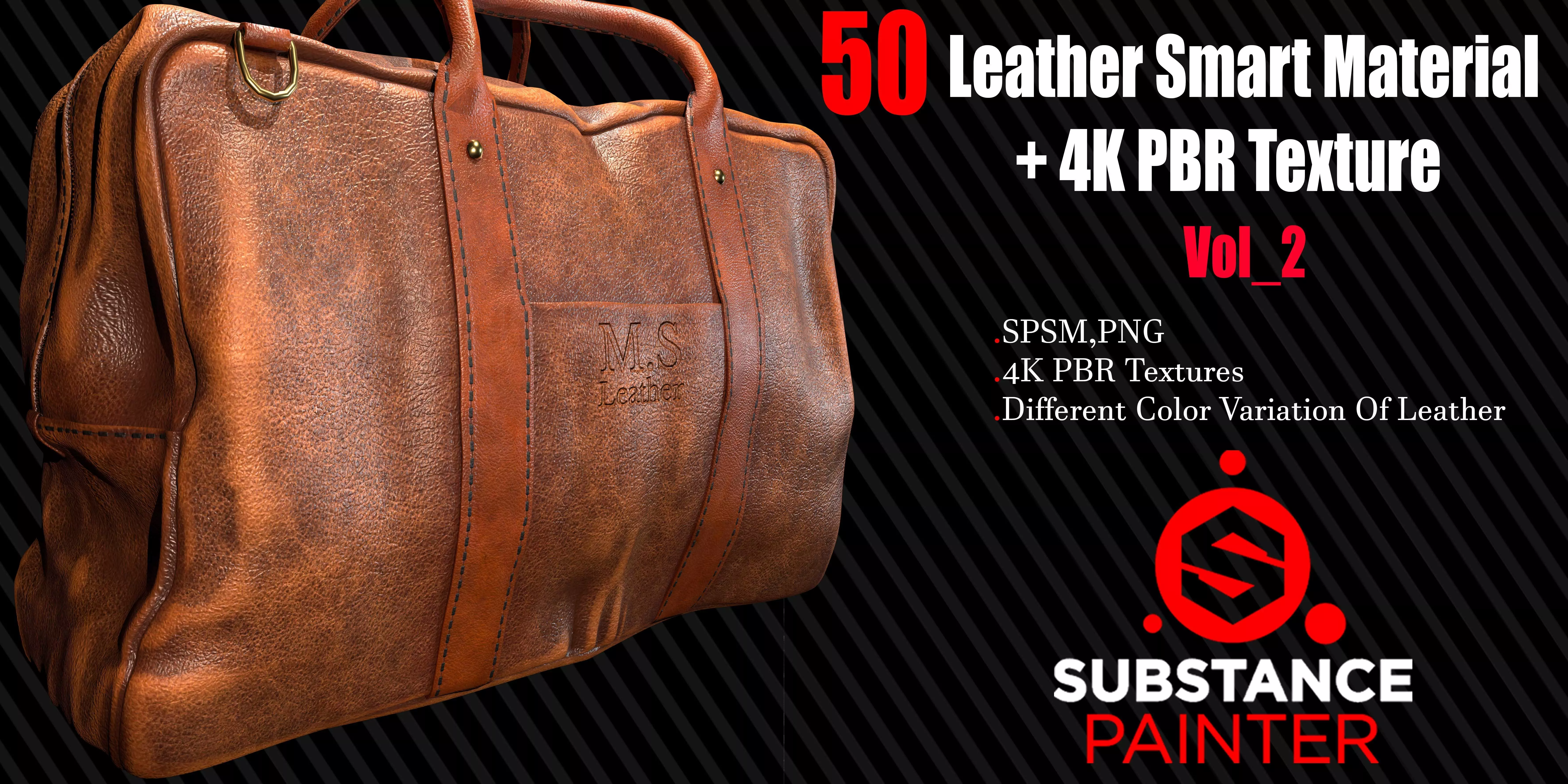 50 Leather Smart Material 4K PBR Texture Texture_0