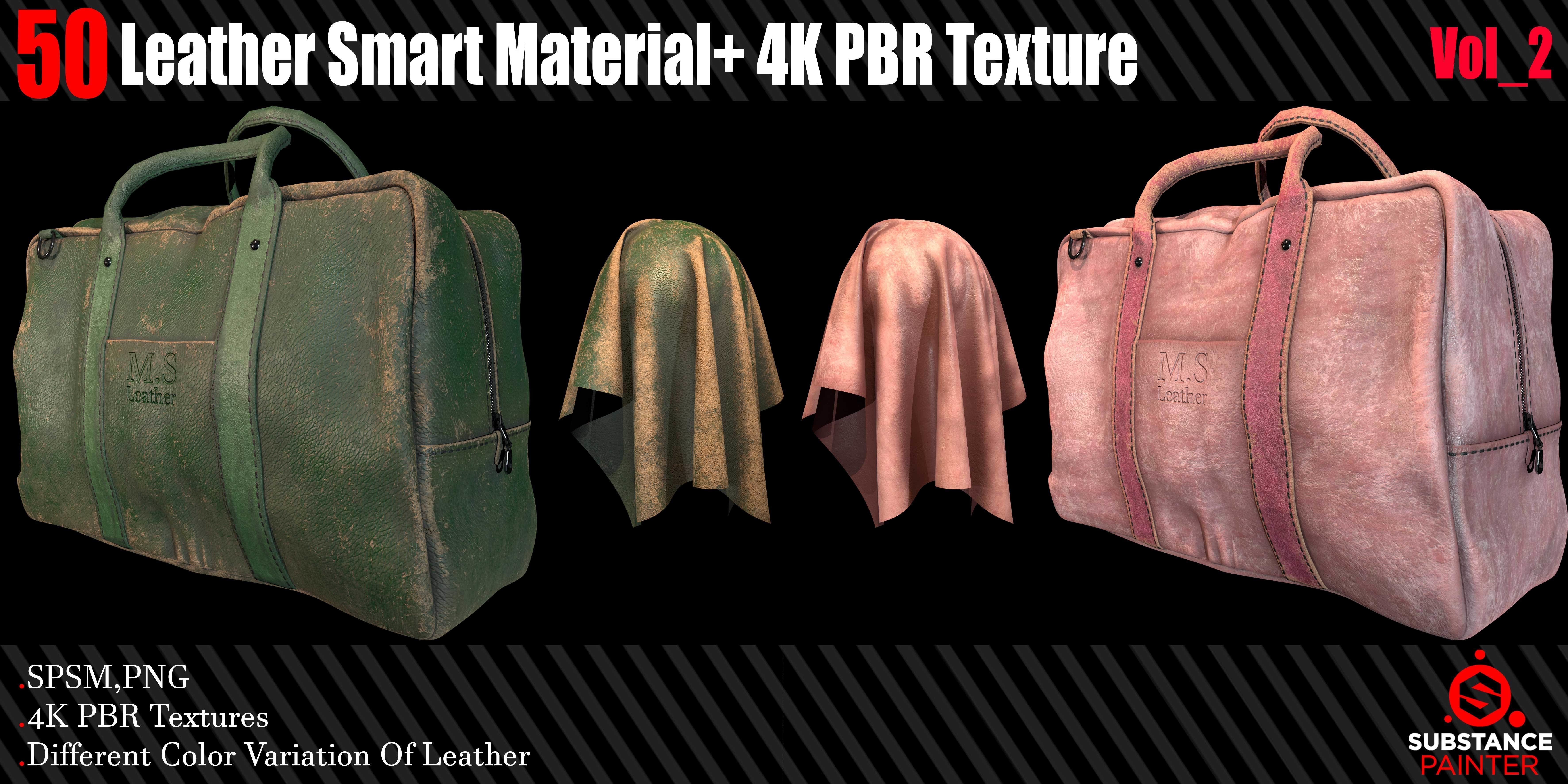 50 Leather Smart Material 4K PBR Texture Texture_5