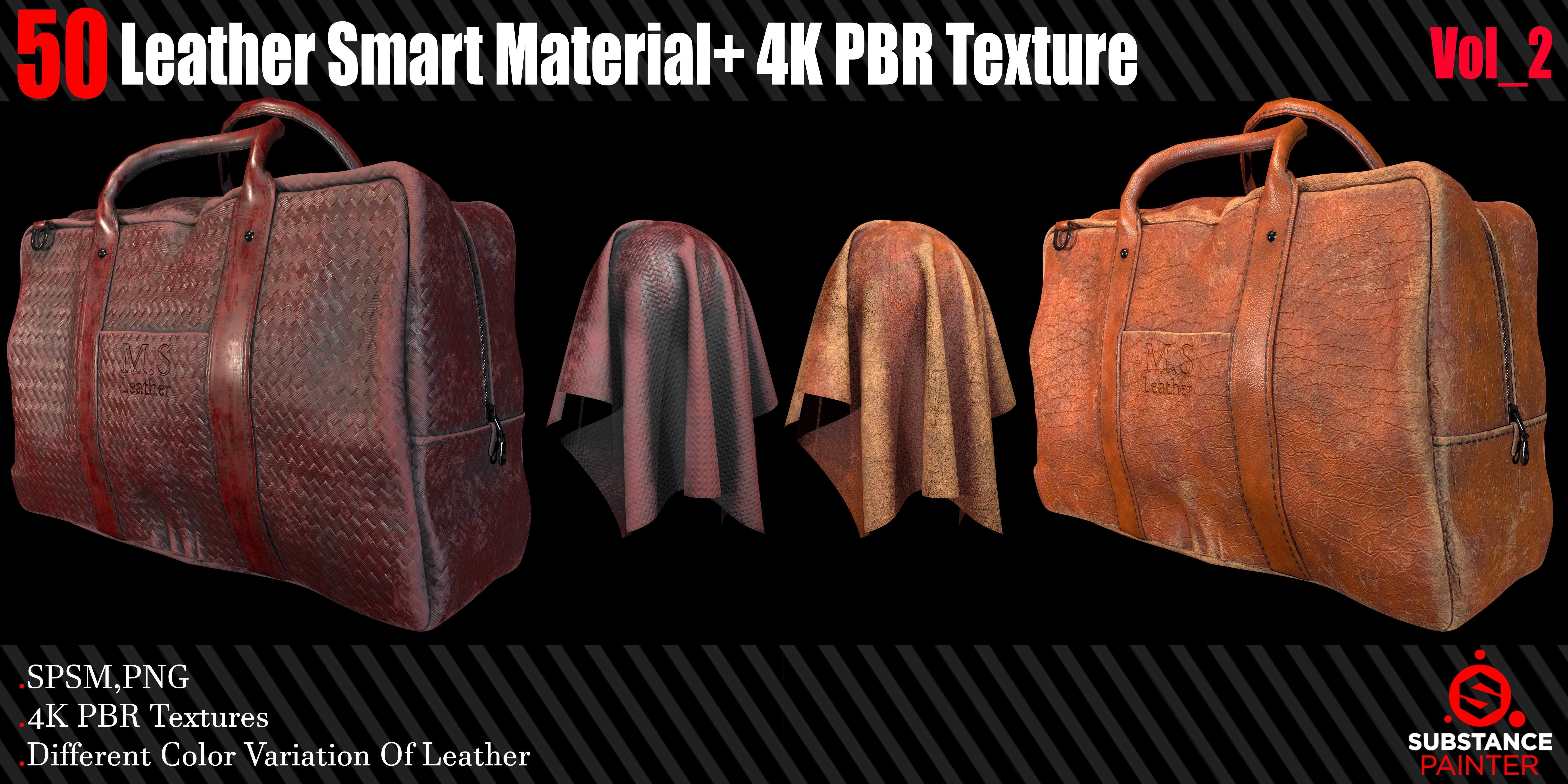 50 Leather Smart Material 4K PBR Texture Texture_3
