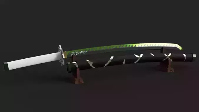 Demon Slayer Kimetsu no Yaiba Sanemi Shinazugawa Katana 3D print model