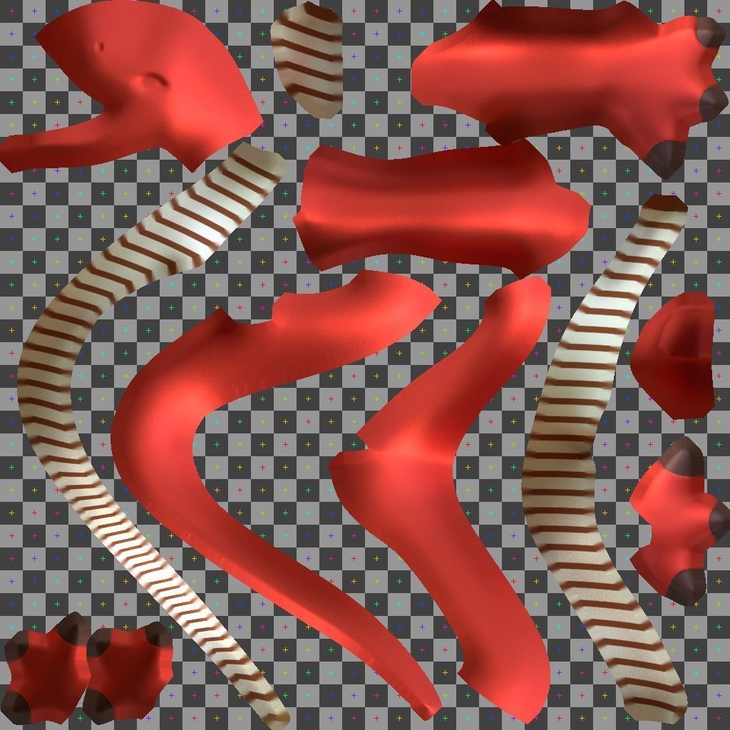 Red Dragon Chinese Low-poly 3D model_8