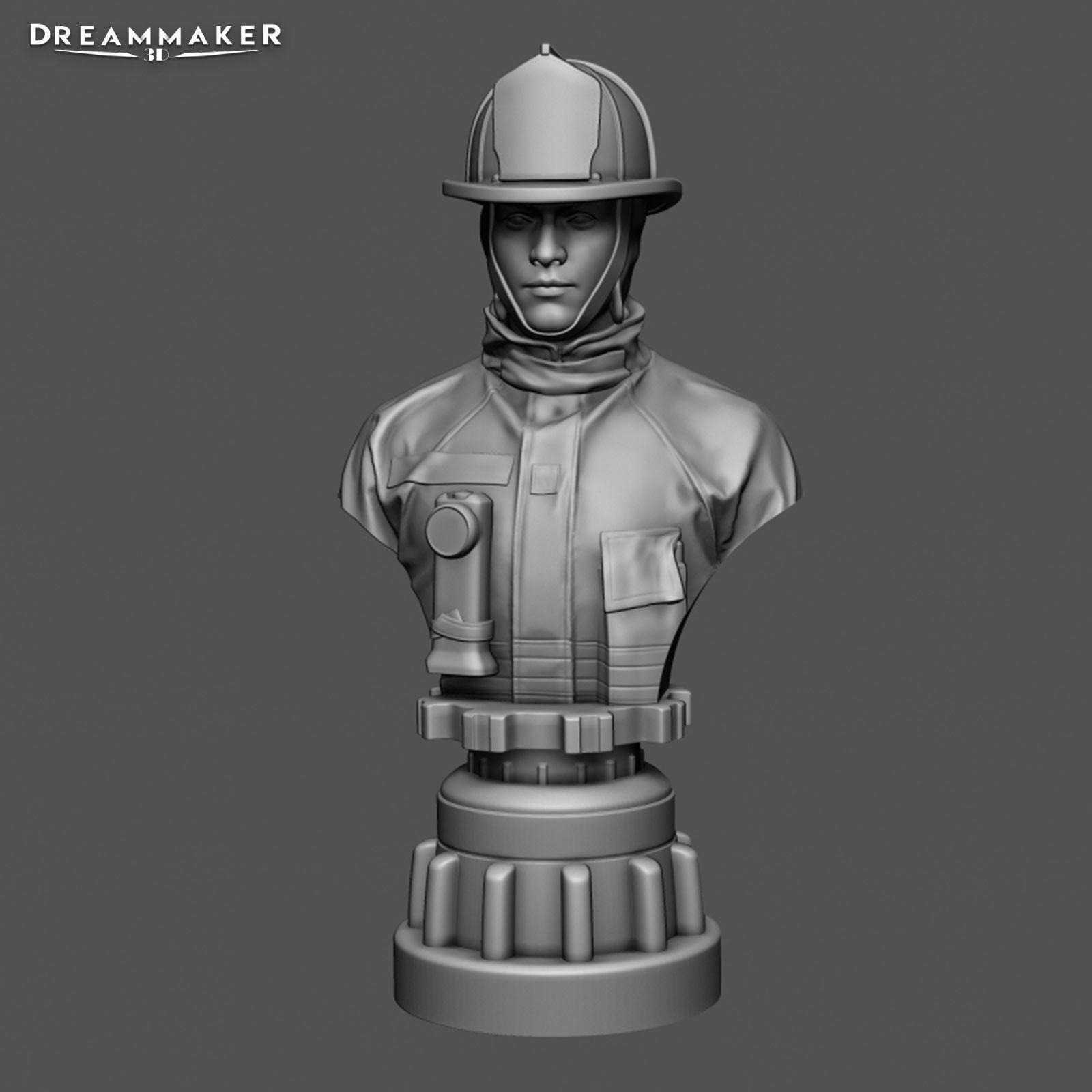 Firefighter Bust 3D print model_3