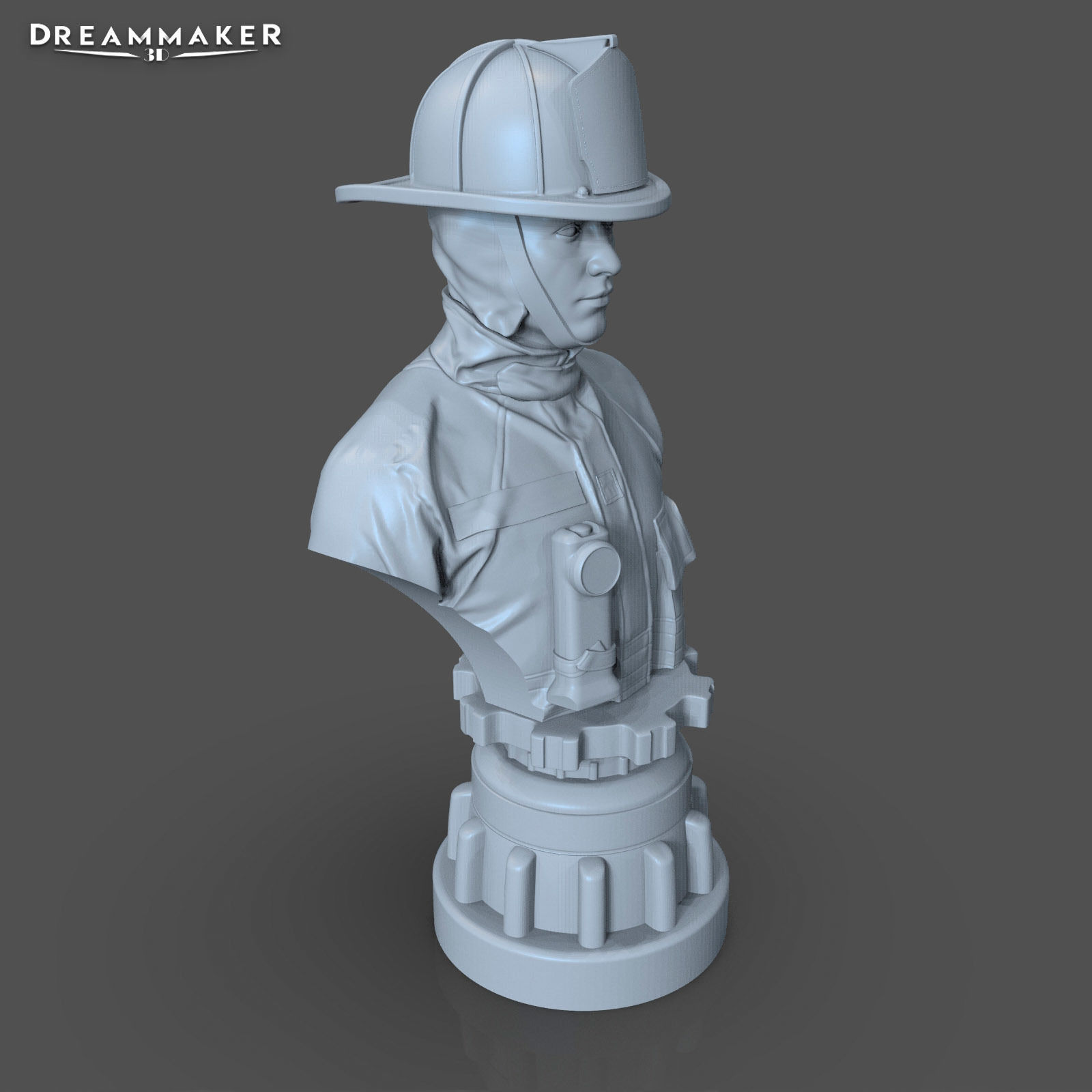 Firefighter Bust 3D print model_1
