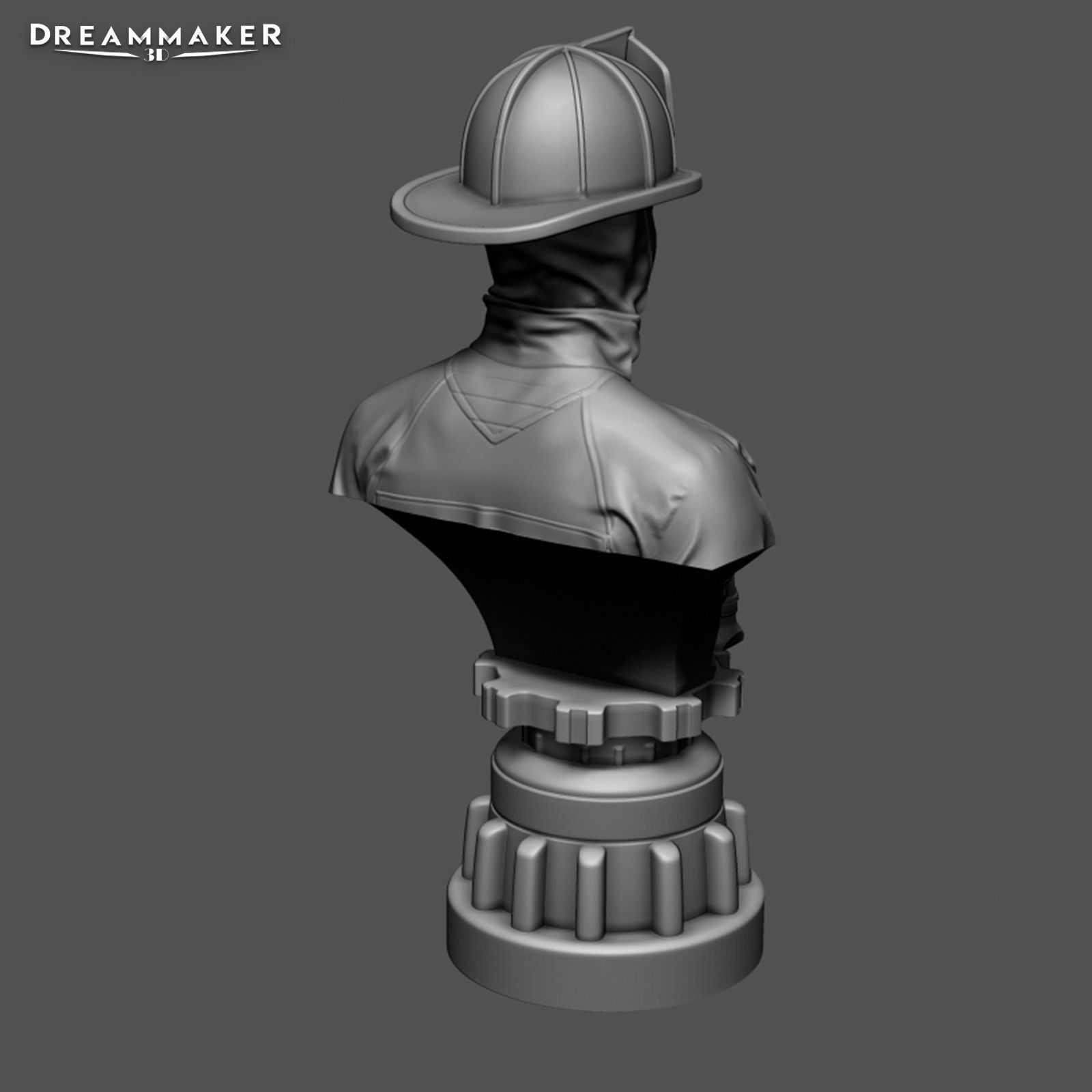 Firefighter Bust 3D print model_9