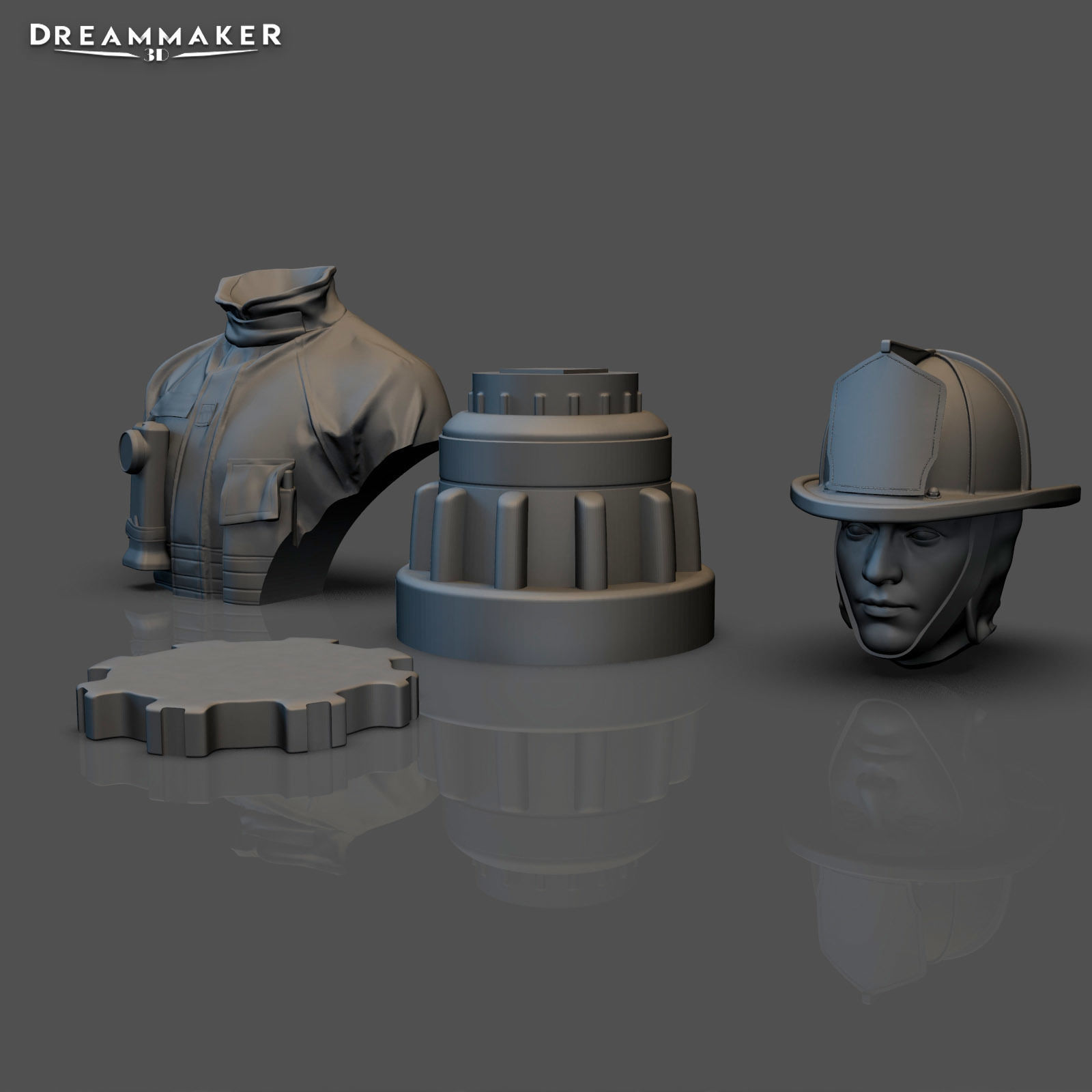 Firefighter Bust 3D print model_5