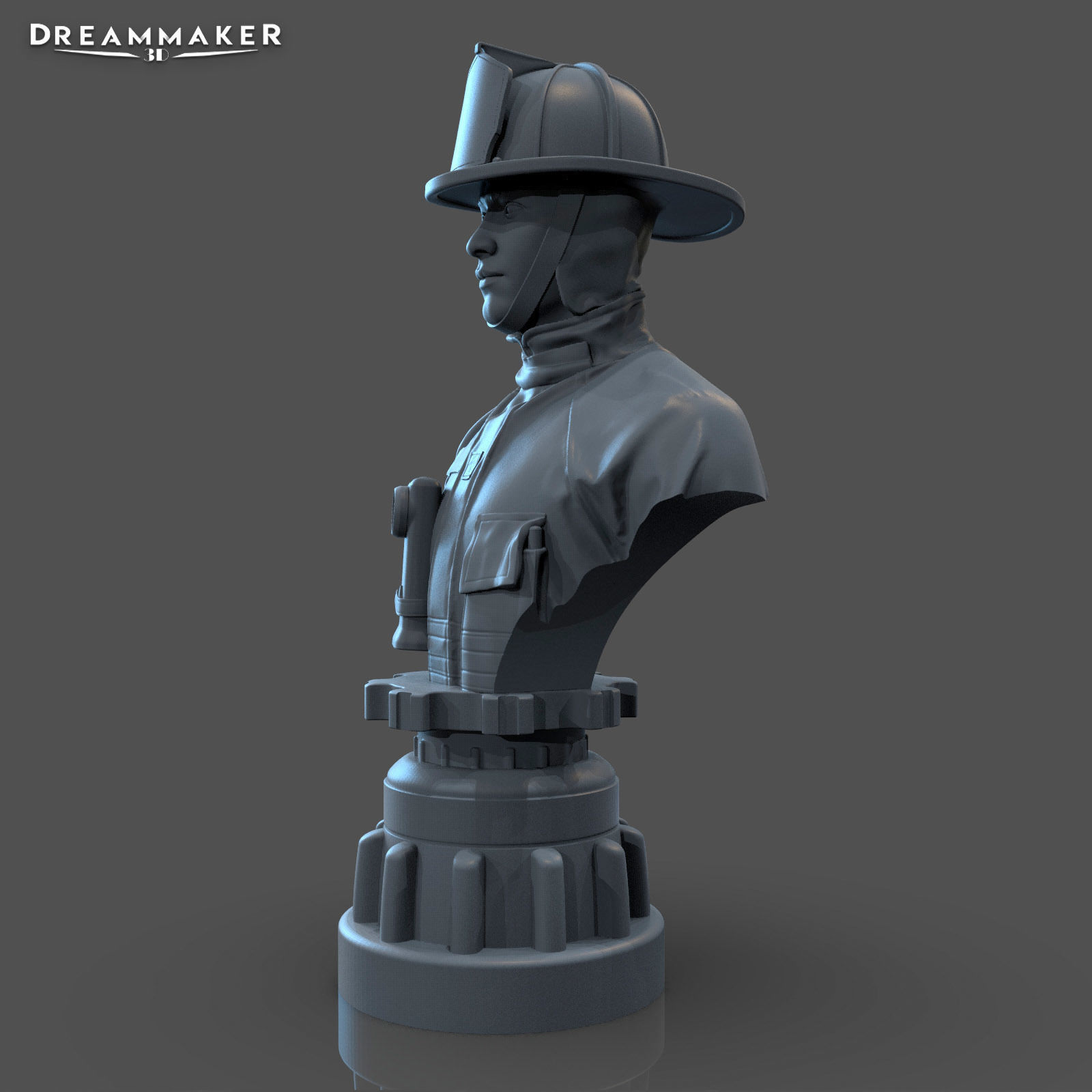 Firefighter Bust 3D print model_2