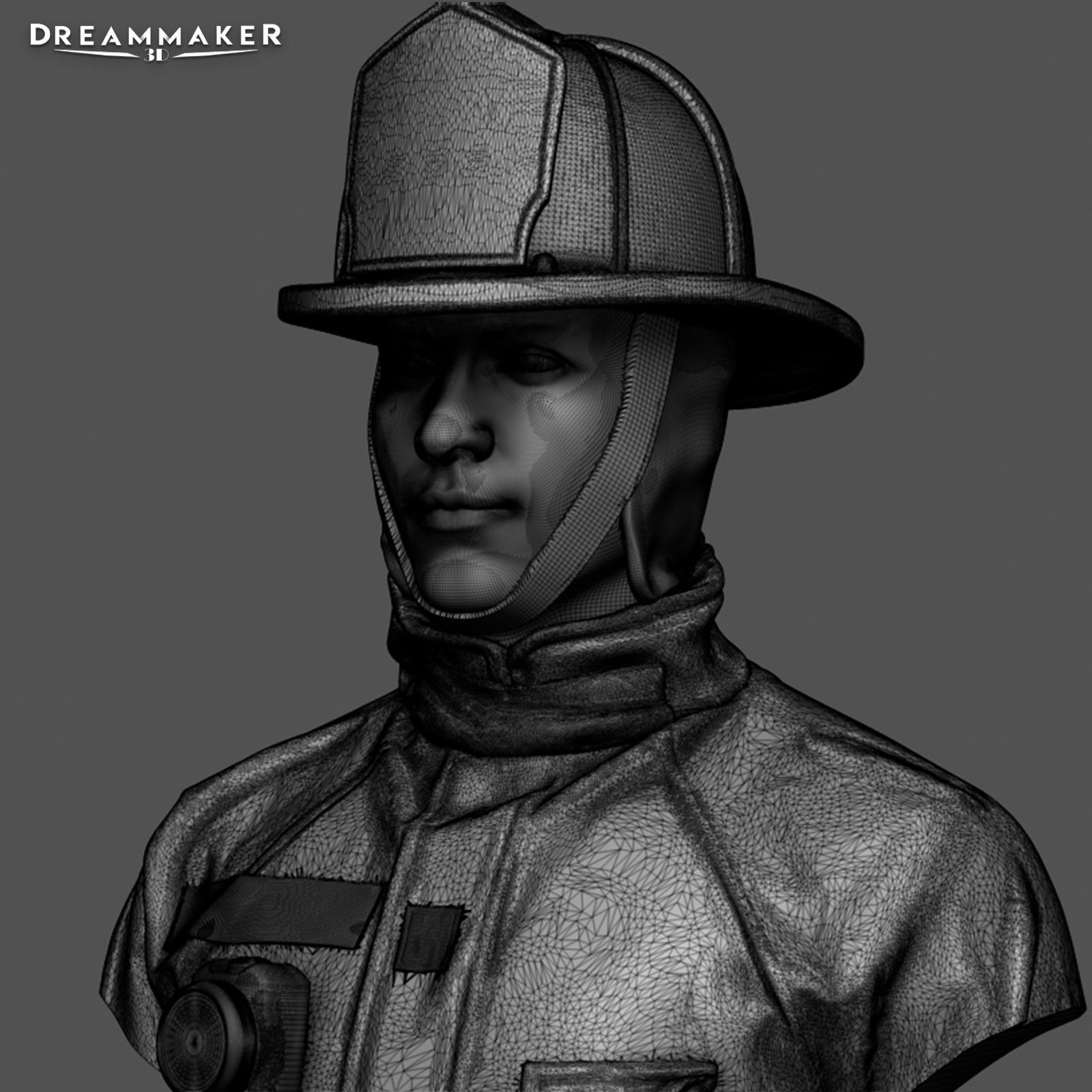 Firefighter Bust 3D print model_8