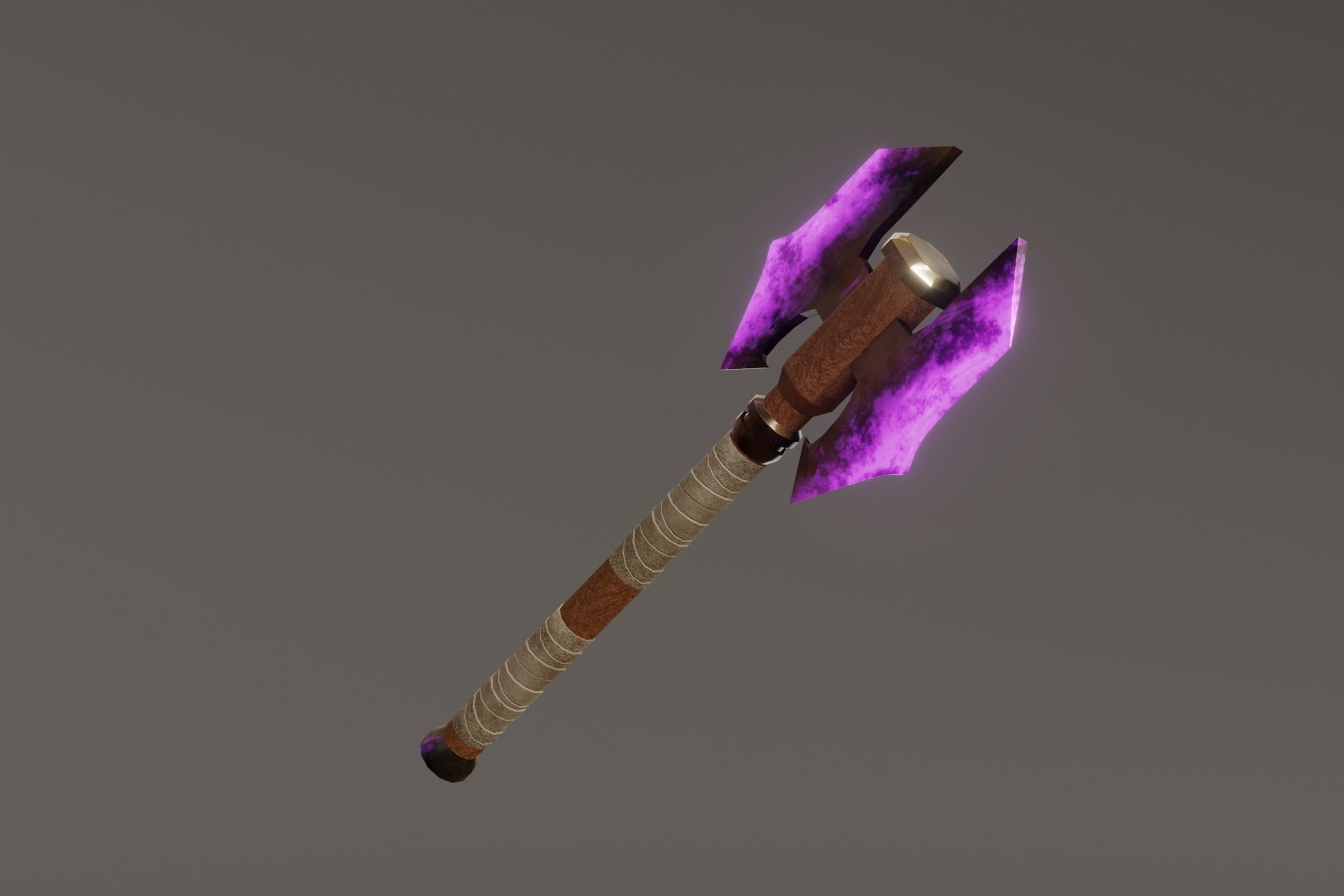 Double Bit Shadow Axe - Elemental Battle Axe - Model 01 Low-poly 3D model_6