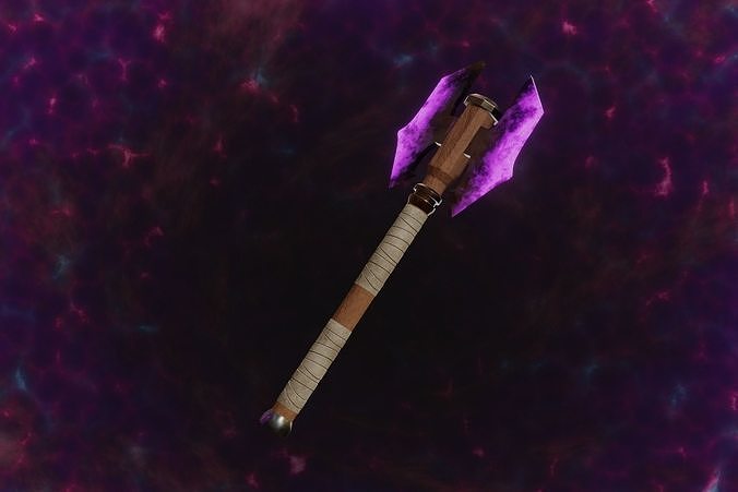 Double Bit Shadow Axe - Elemental Battle Axe - Model 01 Low-poly 3D model