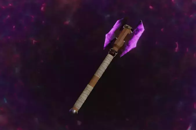 Double Bit Shadow Axe - Elemental Battle Axe - Model 01 Low-poly 3D model