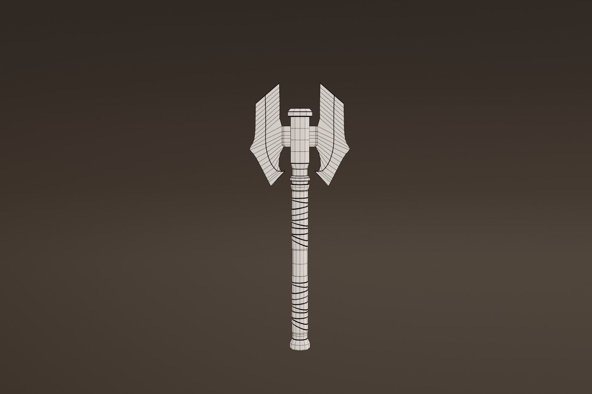 Double Bit Shadow Axe - Elemental Battle Axe - Model 01 Low-poly 3D model_8