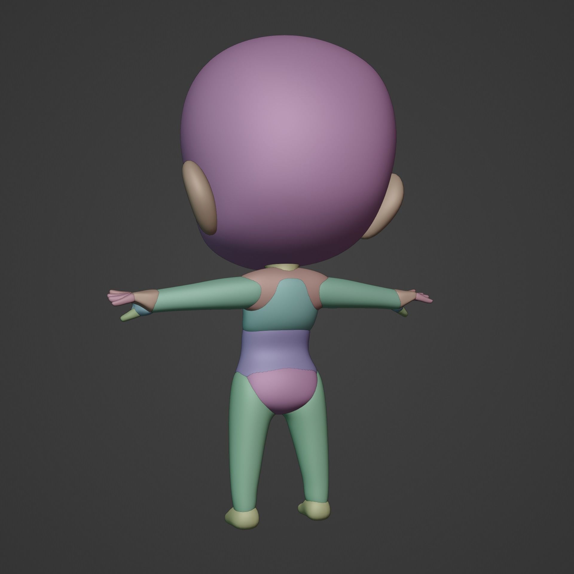 Chibi blockout 3D model_2