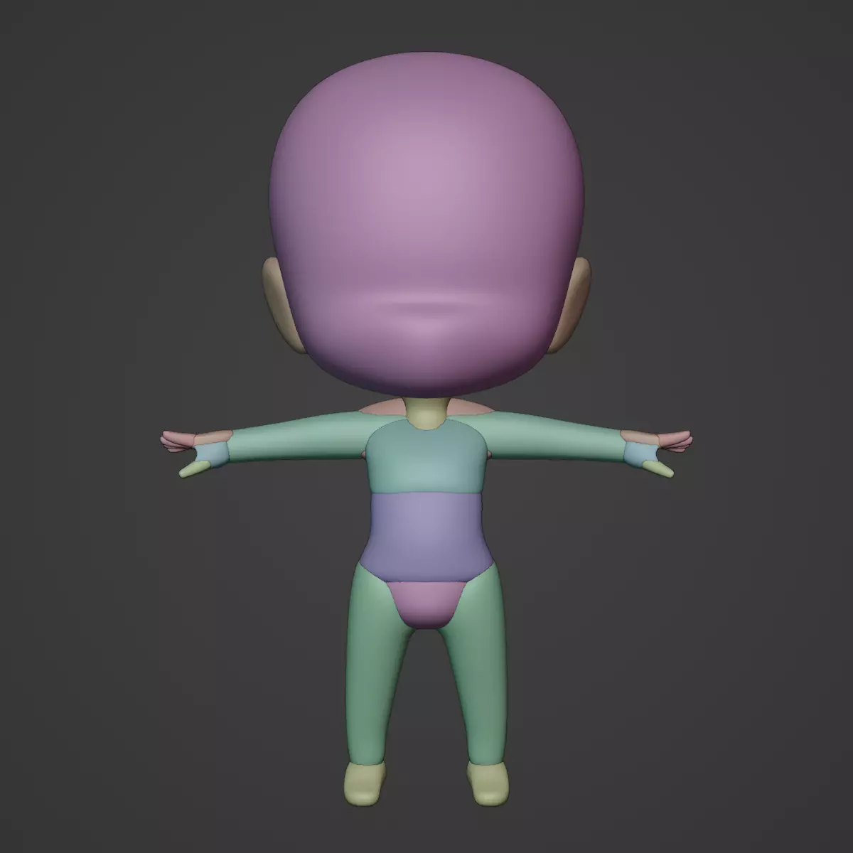 Chibi blockout 3D model_0