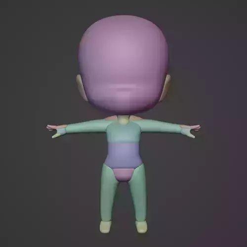 Chibi blockout 3D model