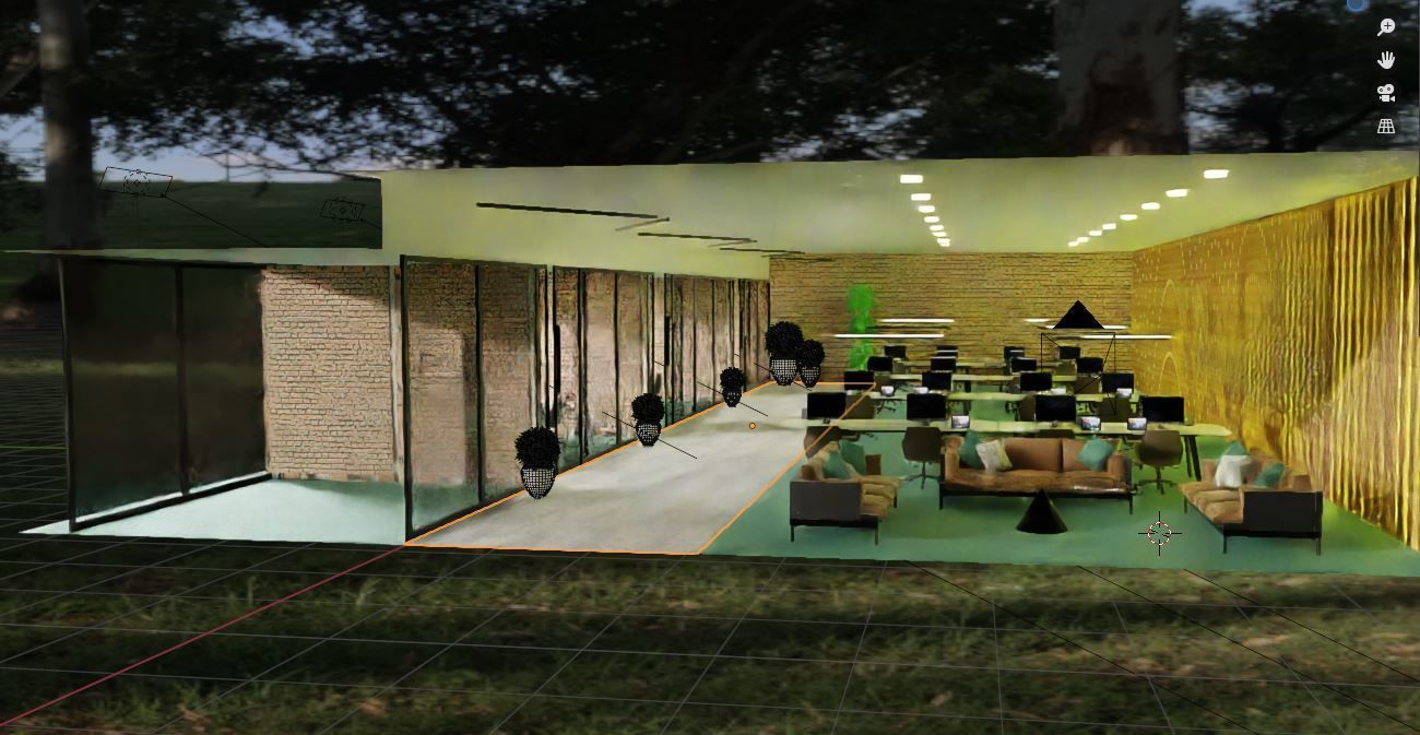 Modern Office with Meeting Rooms and Lounges 3D model_5
