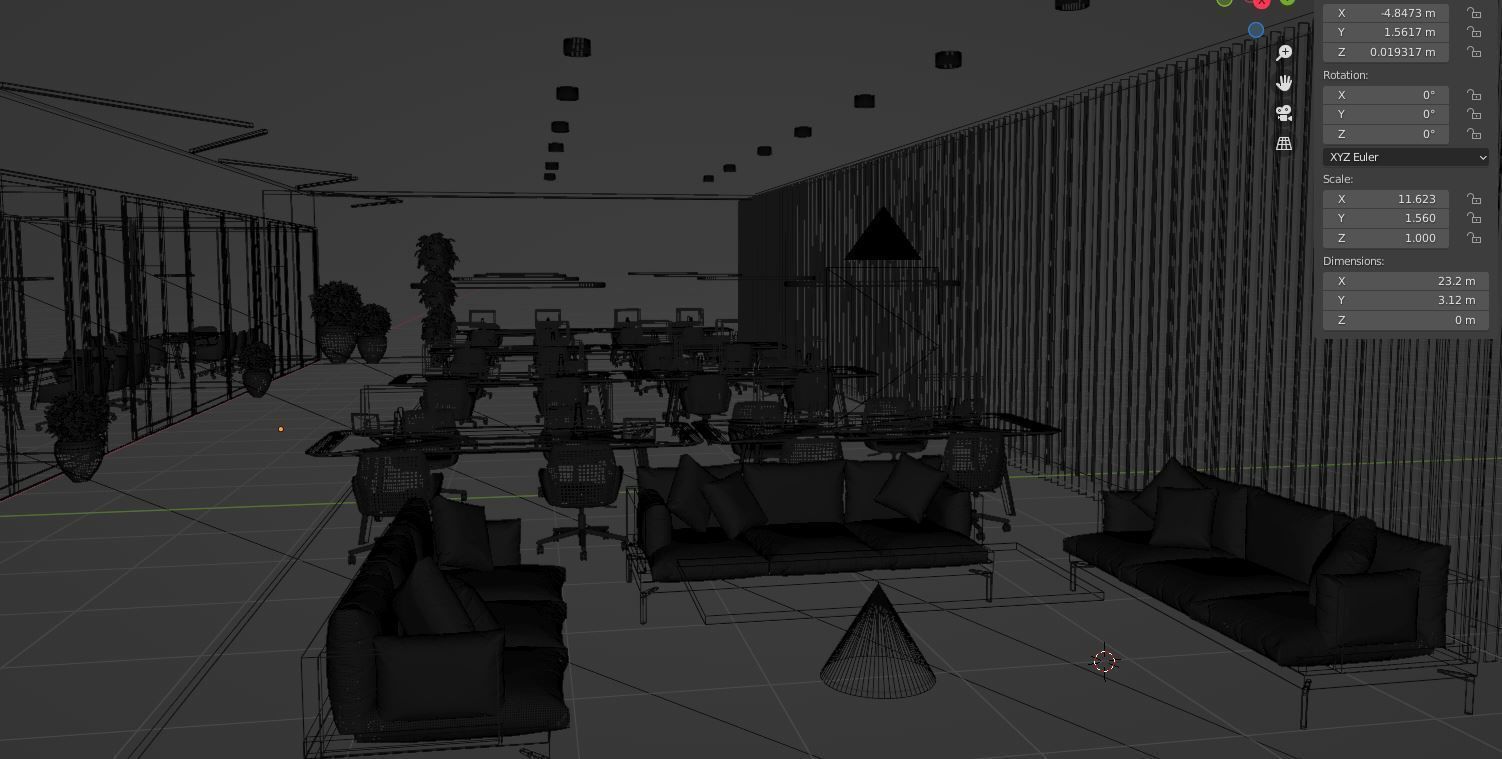 Modern Office with Meeting Rooms and Lounges 3D model_7
