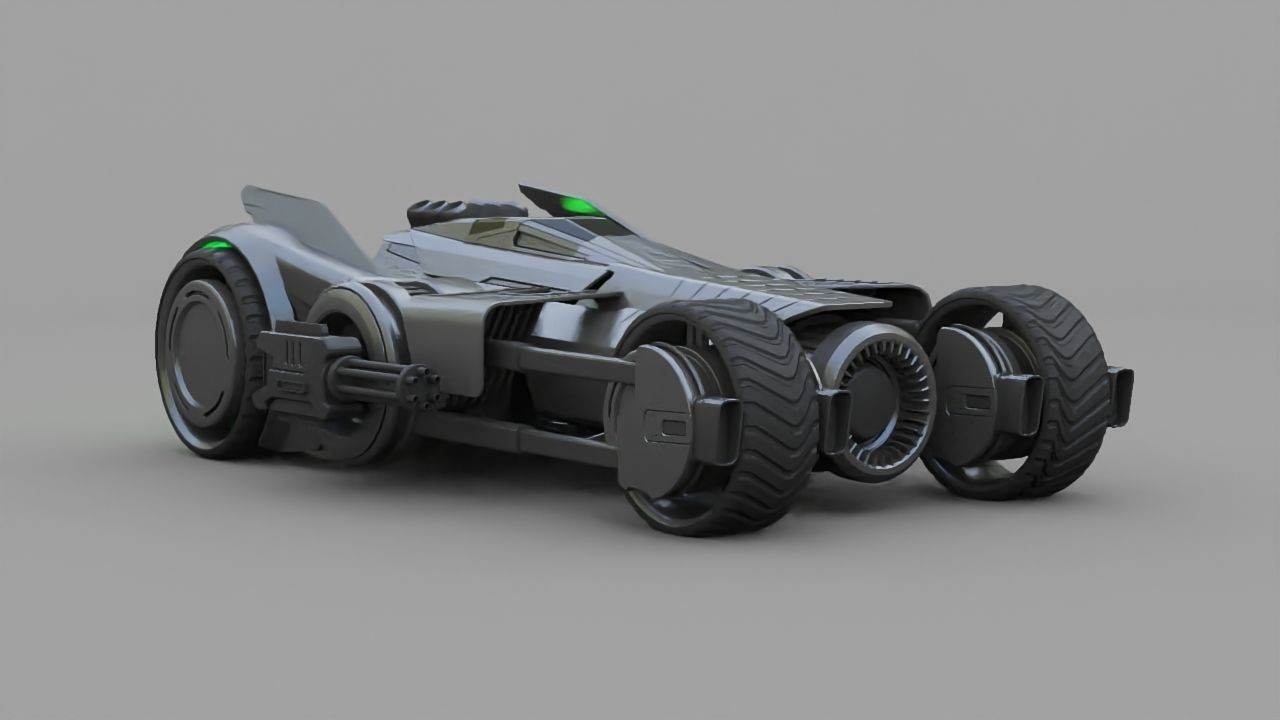 Bat mobile concept   rigged vehicle 3D model_1