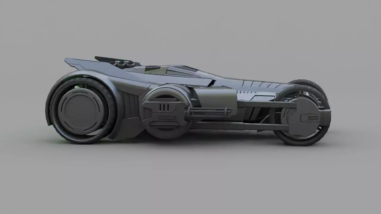 Bat mobile concept   rigged vehicle 3D model_0