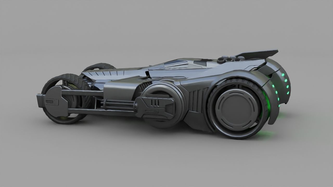 Bat mobile concept   rigged vehicle 3D model_4
