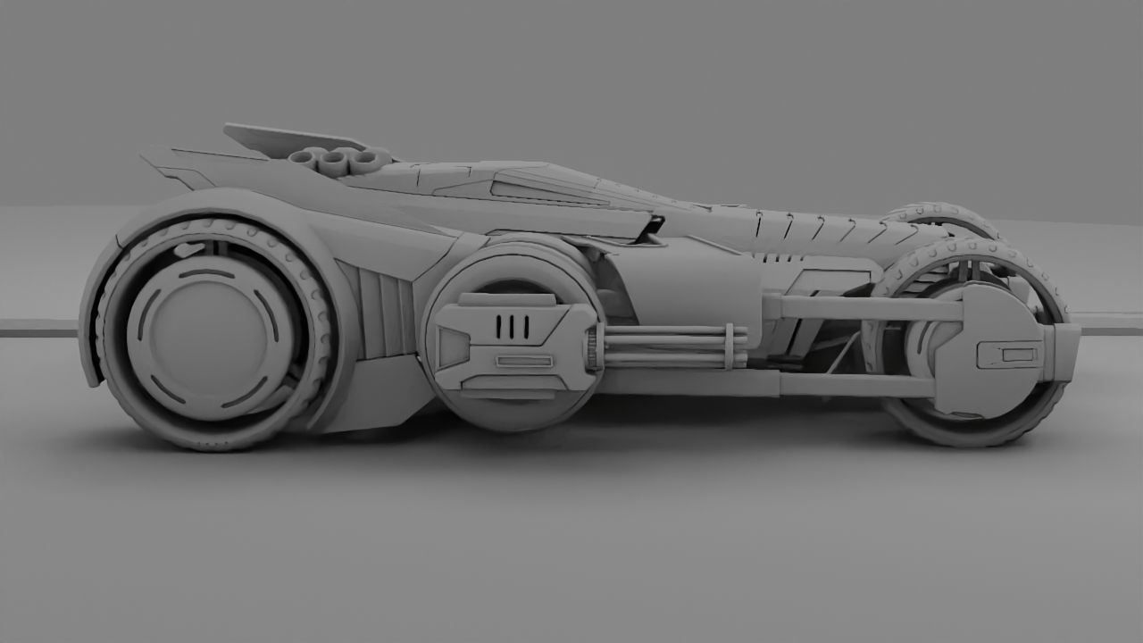 Bat mobile concept   rigged vehicle 3D model_9