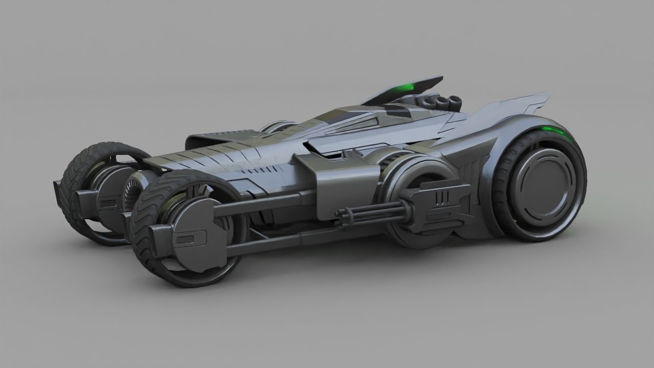 Bat mobile concept   rigged vehicle 3D model_5