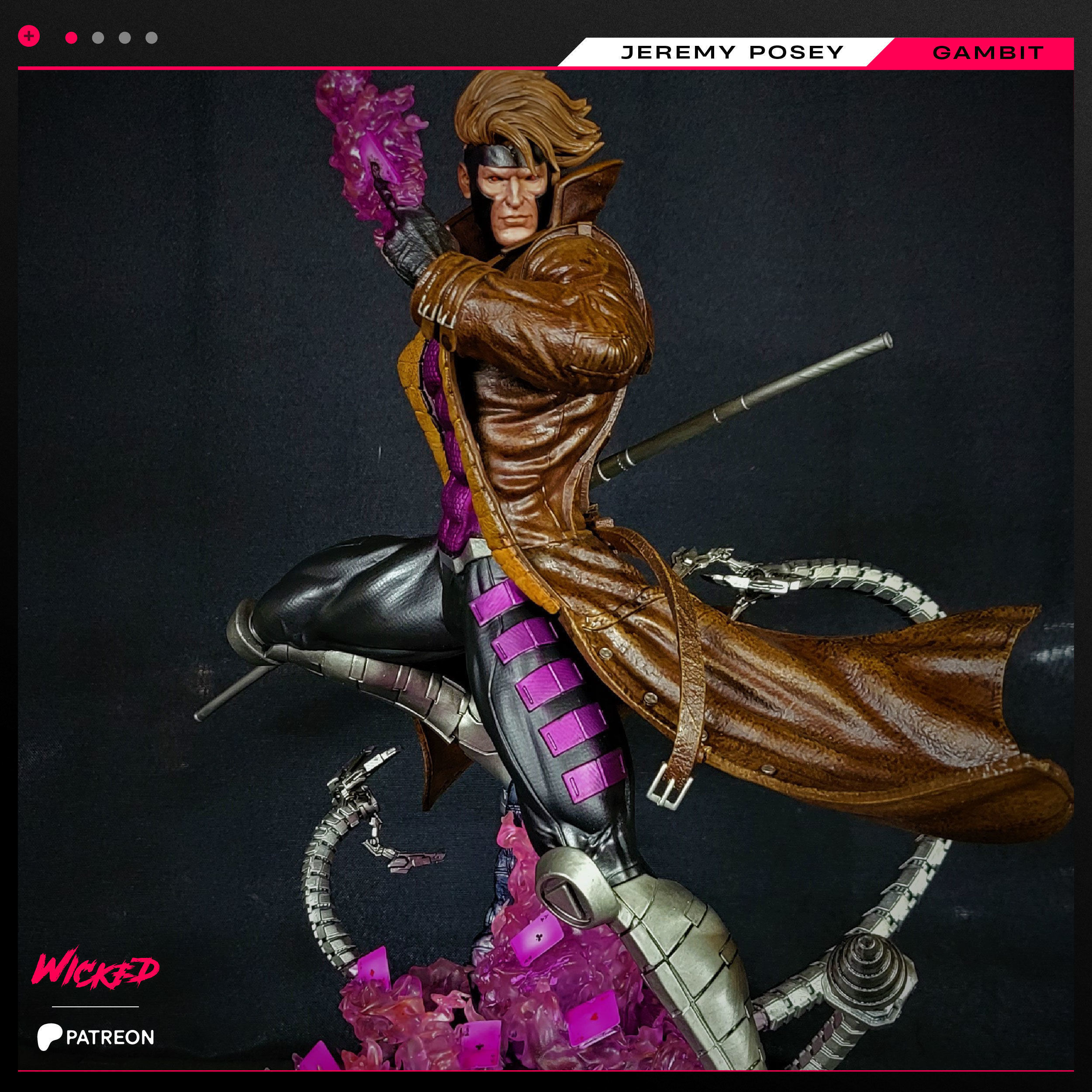 Wicked Marvel Gambit Sculpture 3D print model 3D print model_22