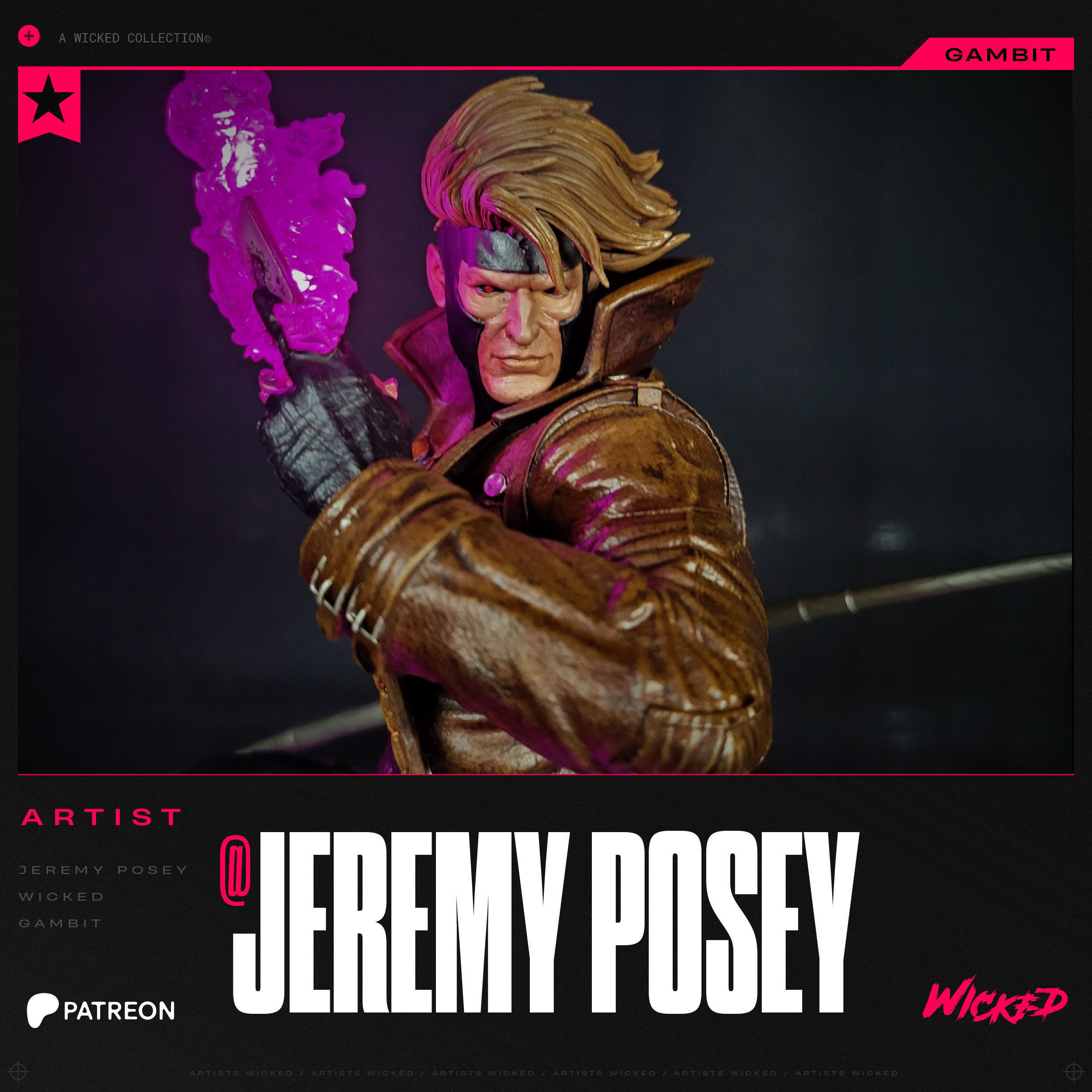 Wicked Marvel Gambit Sculpture 3D print model 3D print model_32