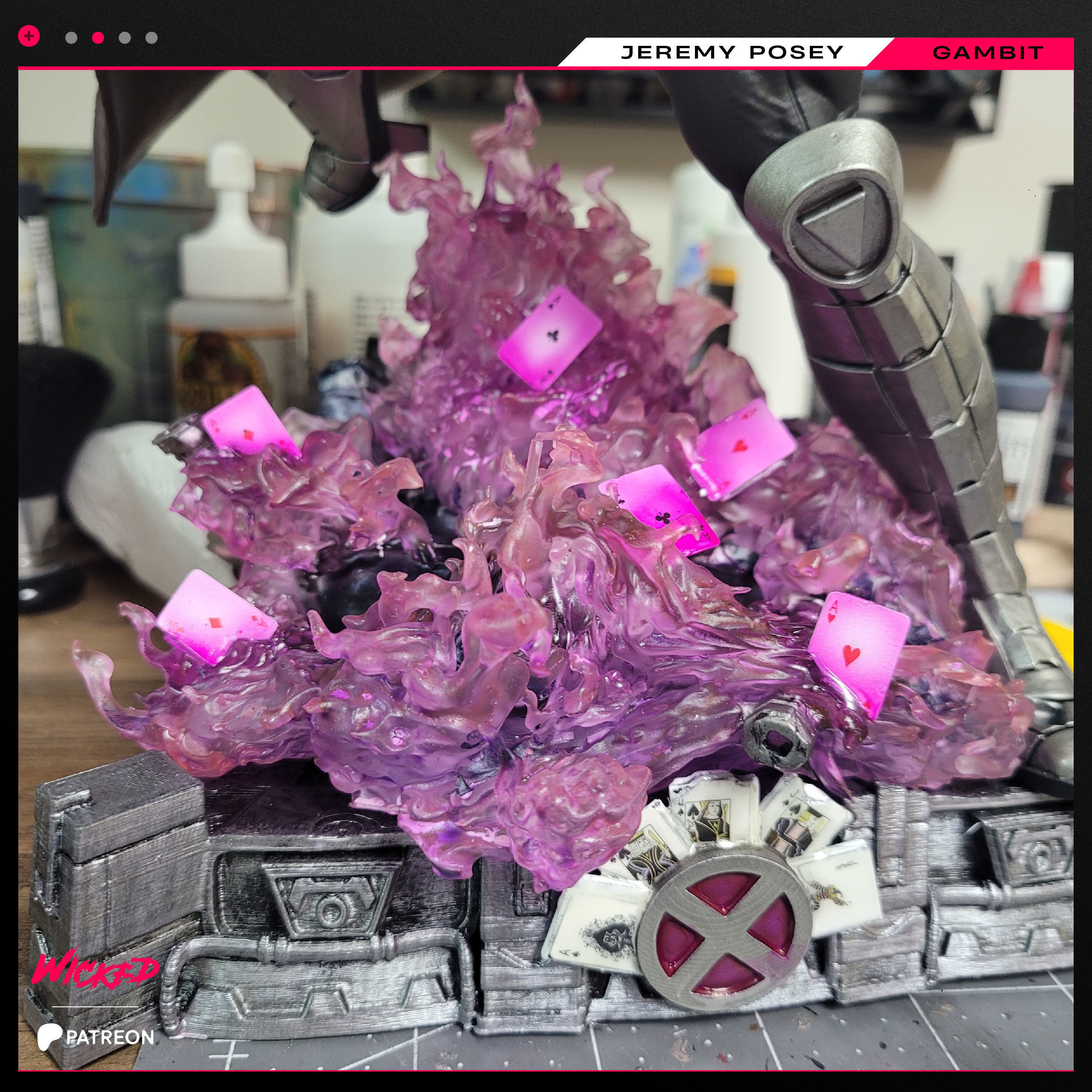 Wicked Marvel Gambit Sculpture 3D print model 3D print model_8