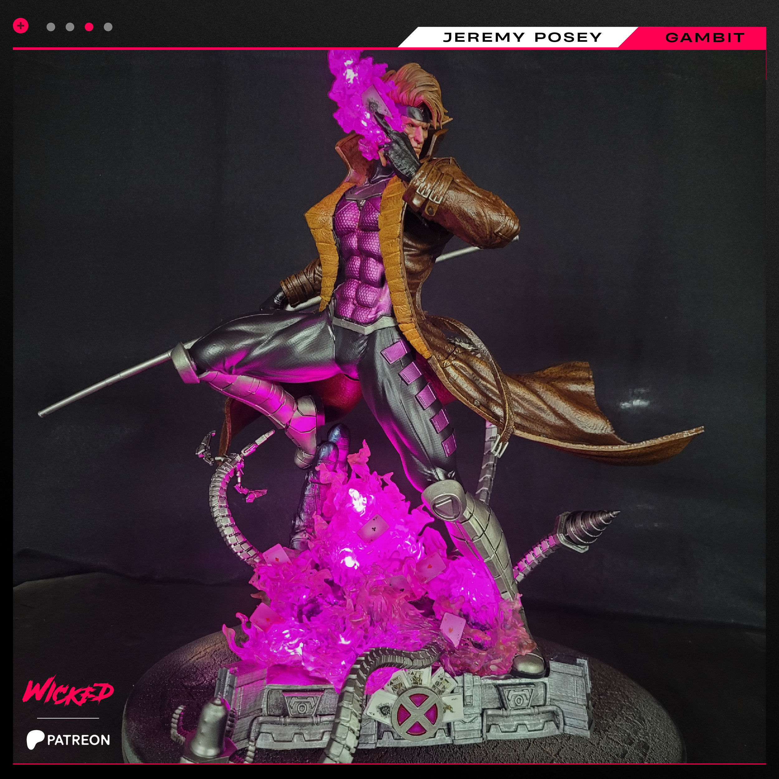 Wicked Marvel Gambit Sculpture 3D print model 3D print model_35