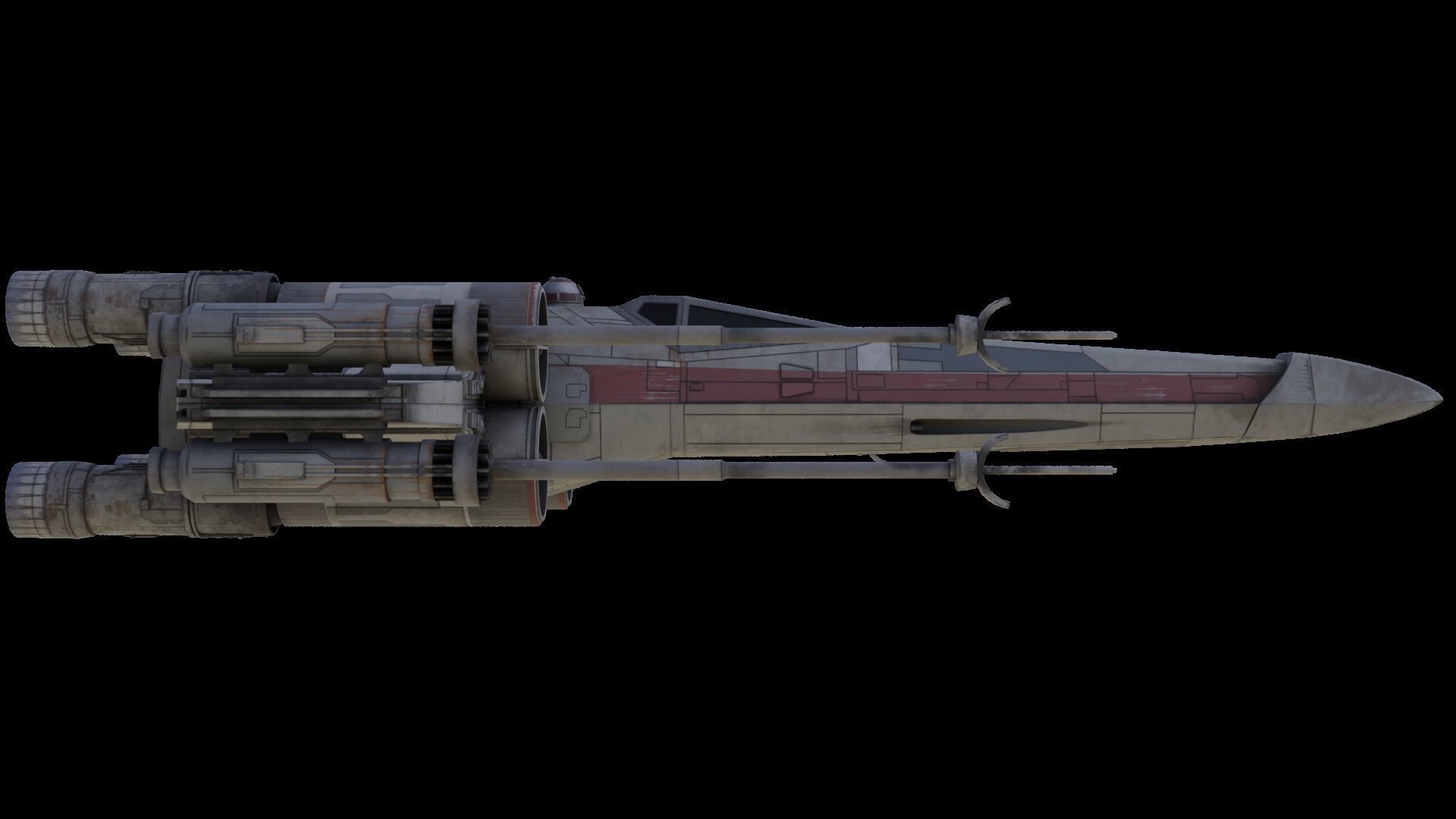 X-Wing T-65 Star Wars -Rigged- Low-poly 3D model_4