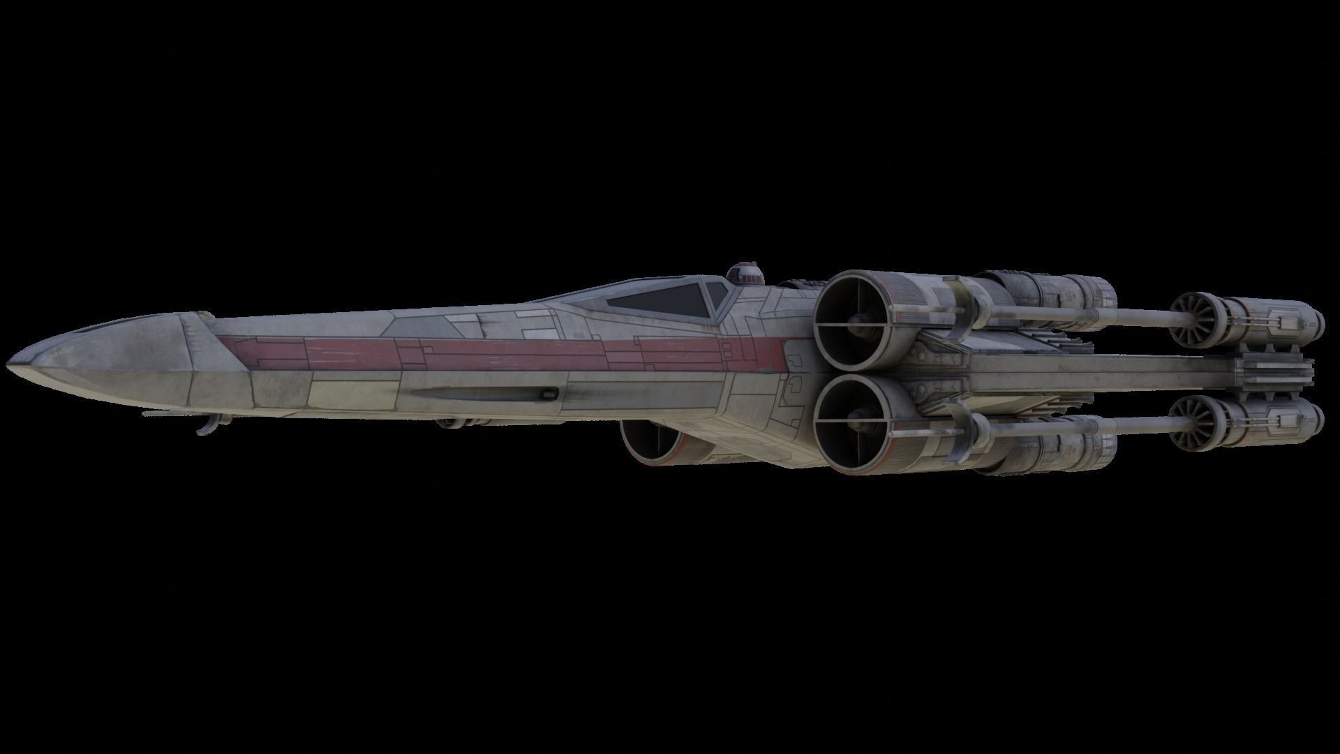 X-Wing T-65 Star Wars -Rigged- Low-poly 3D model_9