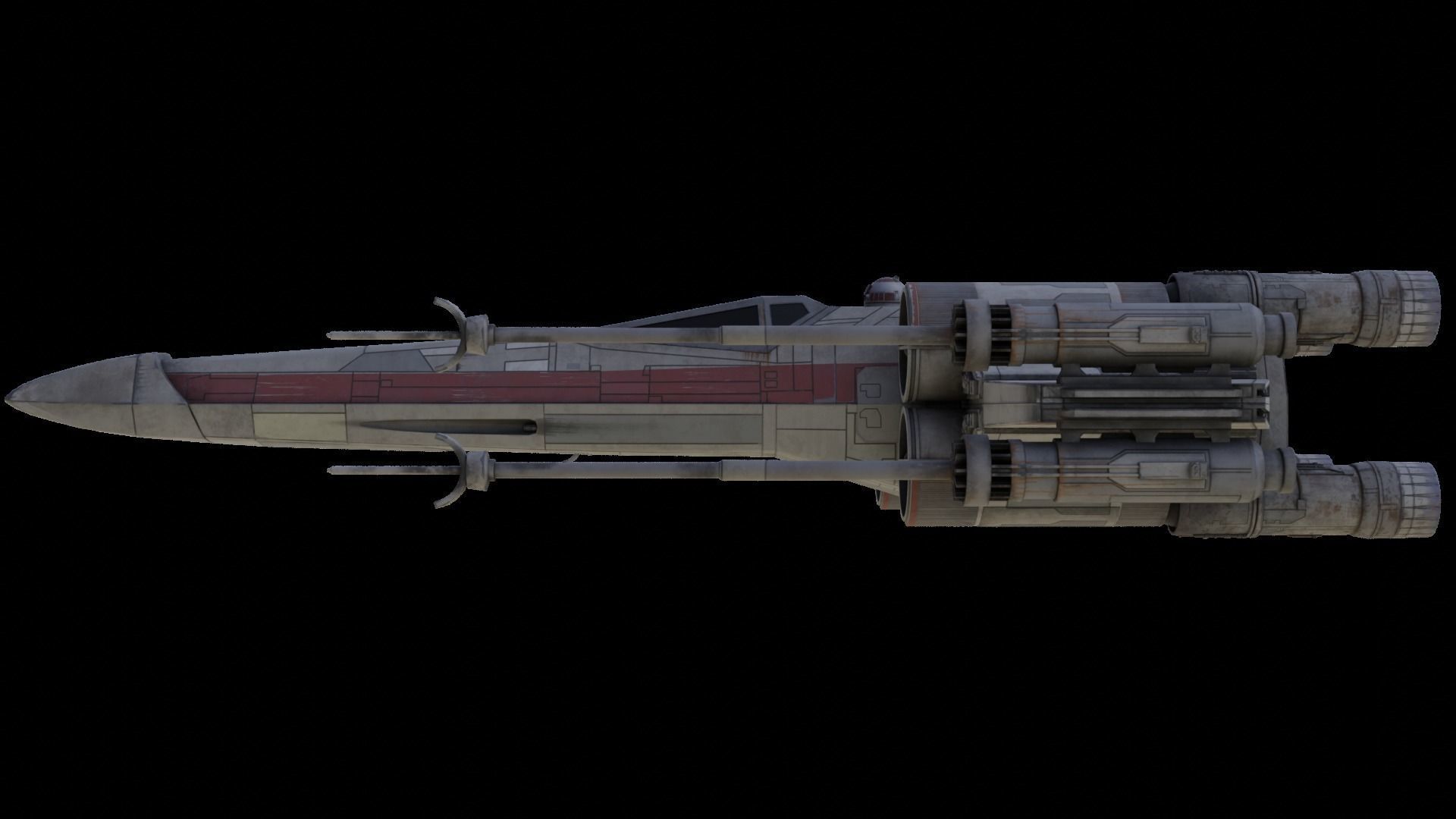 X-Wing T-65 Star Wars -Rigged- Low-poly 3D model_8