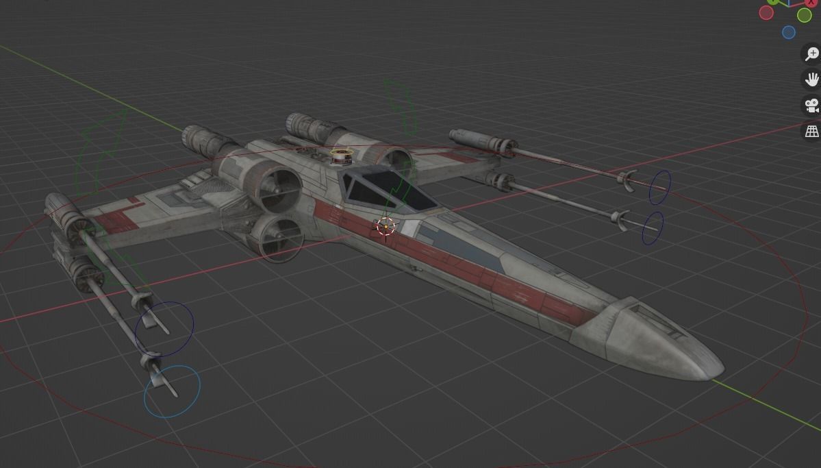 X-Wing T-65 Star Wars -Rigged- Low-poly 3D model_10