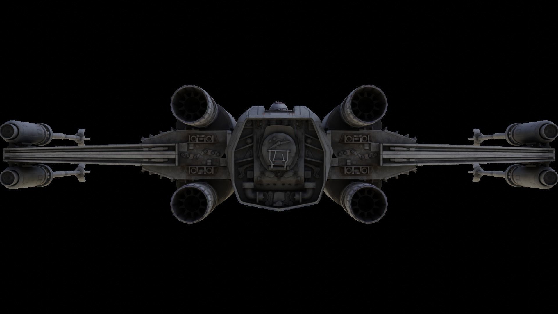 X-Wing T-65 Star Wars -Rigged- Low-poly 3D model_6