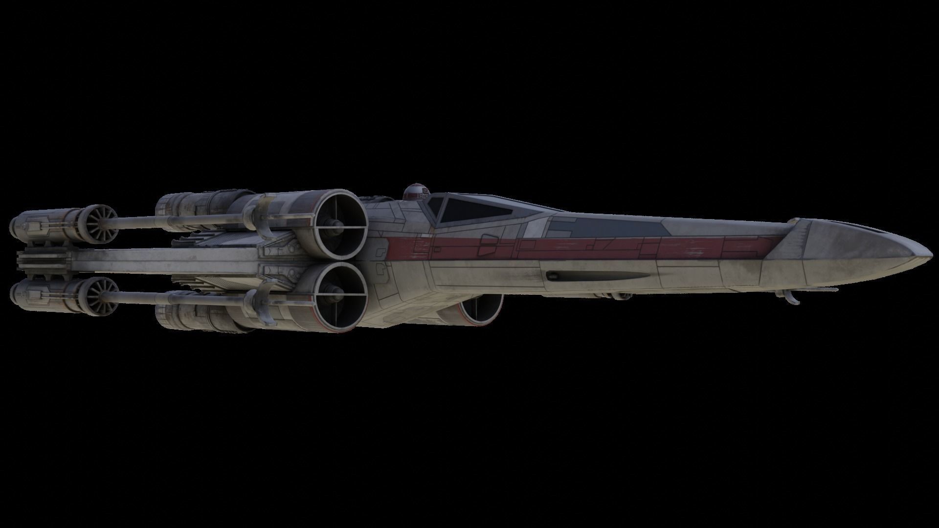 X-Wing T-65 Star Wars -Rigged- Low-poly 3D model_3