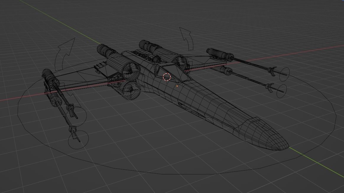 X-Wing T-65 Star Wars -Rigged- Low-poly 3D model_12