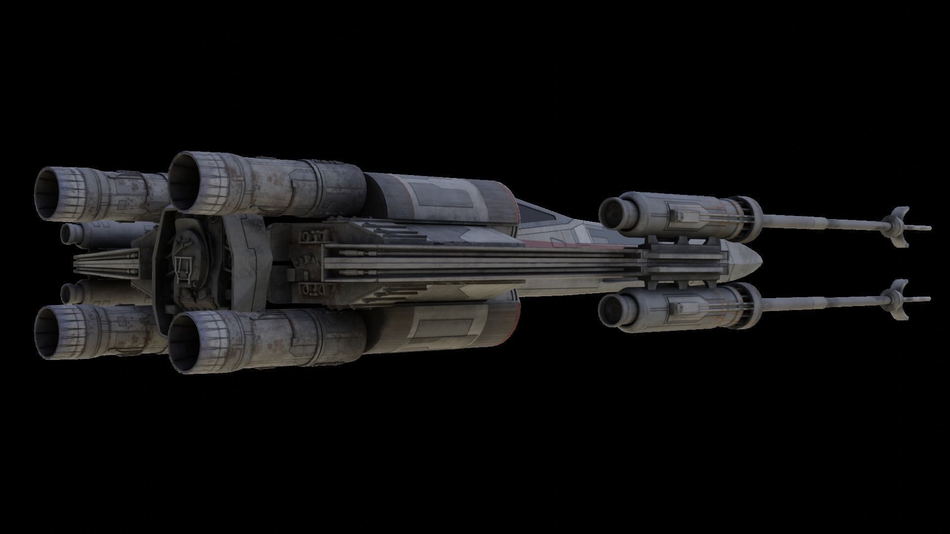 X-Wing T-65 Star Wars -Rigged- Low-poly 3D model_5