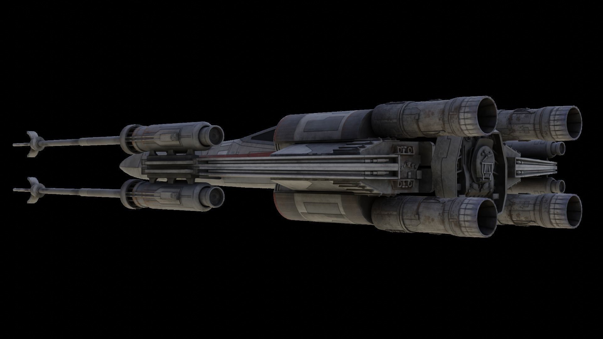 X-Wing T-65 Star Wars -Rigged- Low-poly 3D model_7