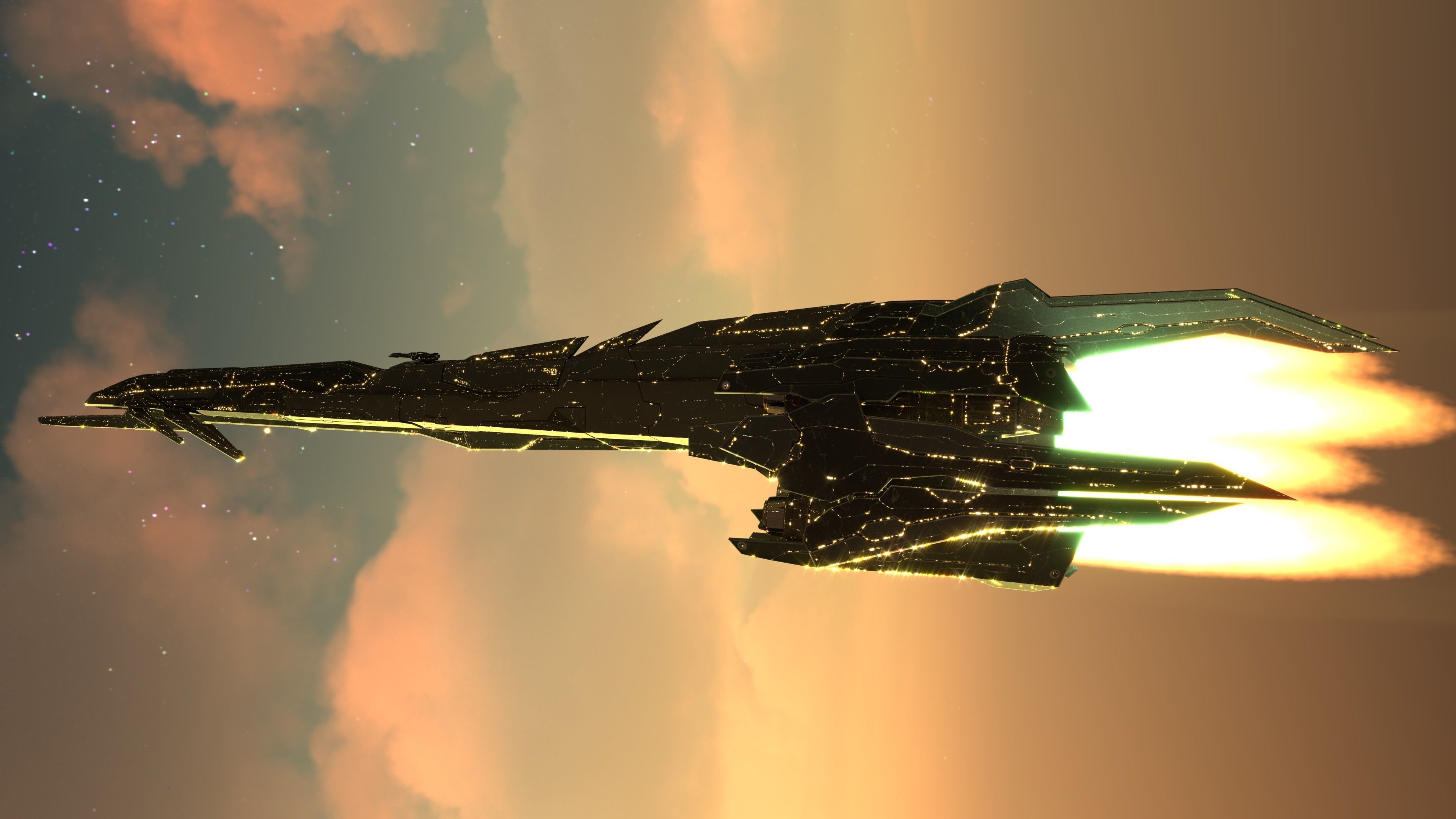 Spaceship  SS-01 SS Class Frigate Ship 3D model_2