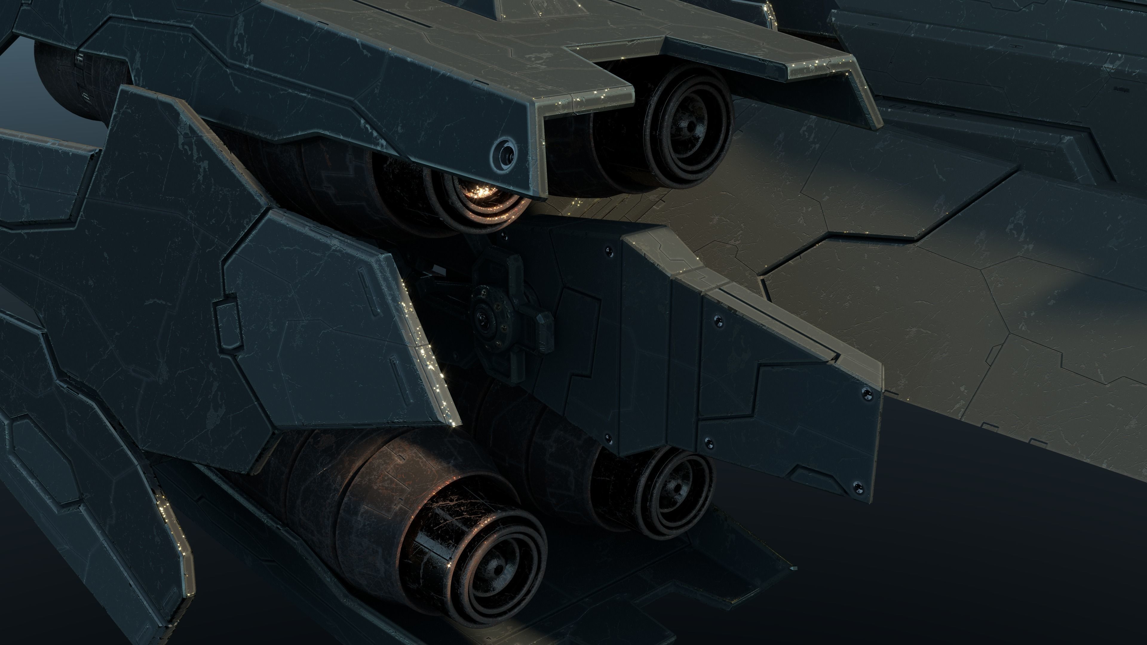 Spaceship  SS-01 SS Class Frigate Ship 3D model_6