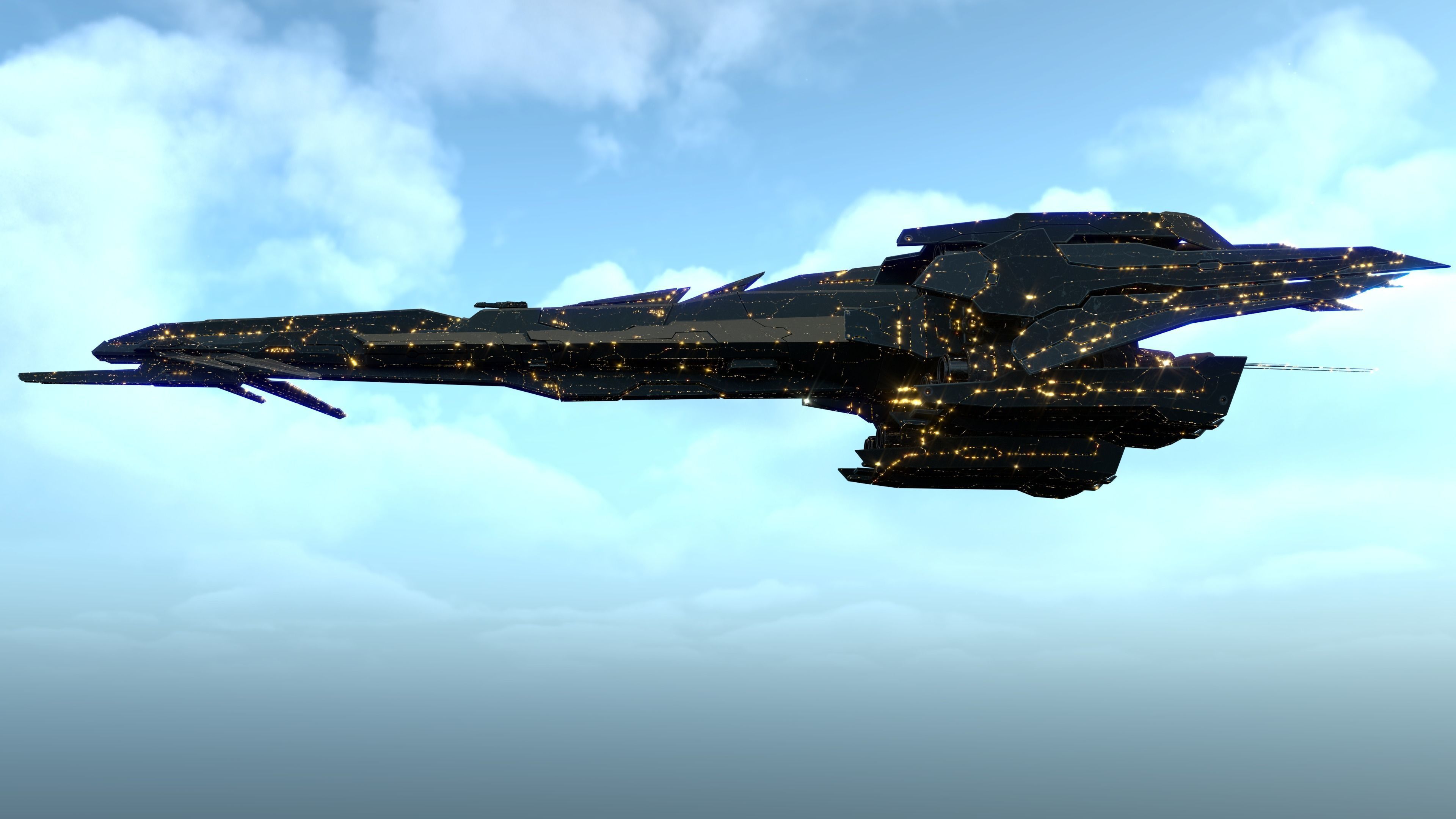 Spaceship  SS-01 SS Class Frigate Ship 3D model_4