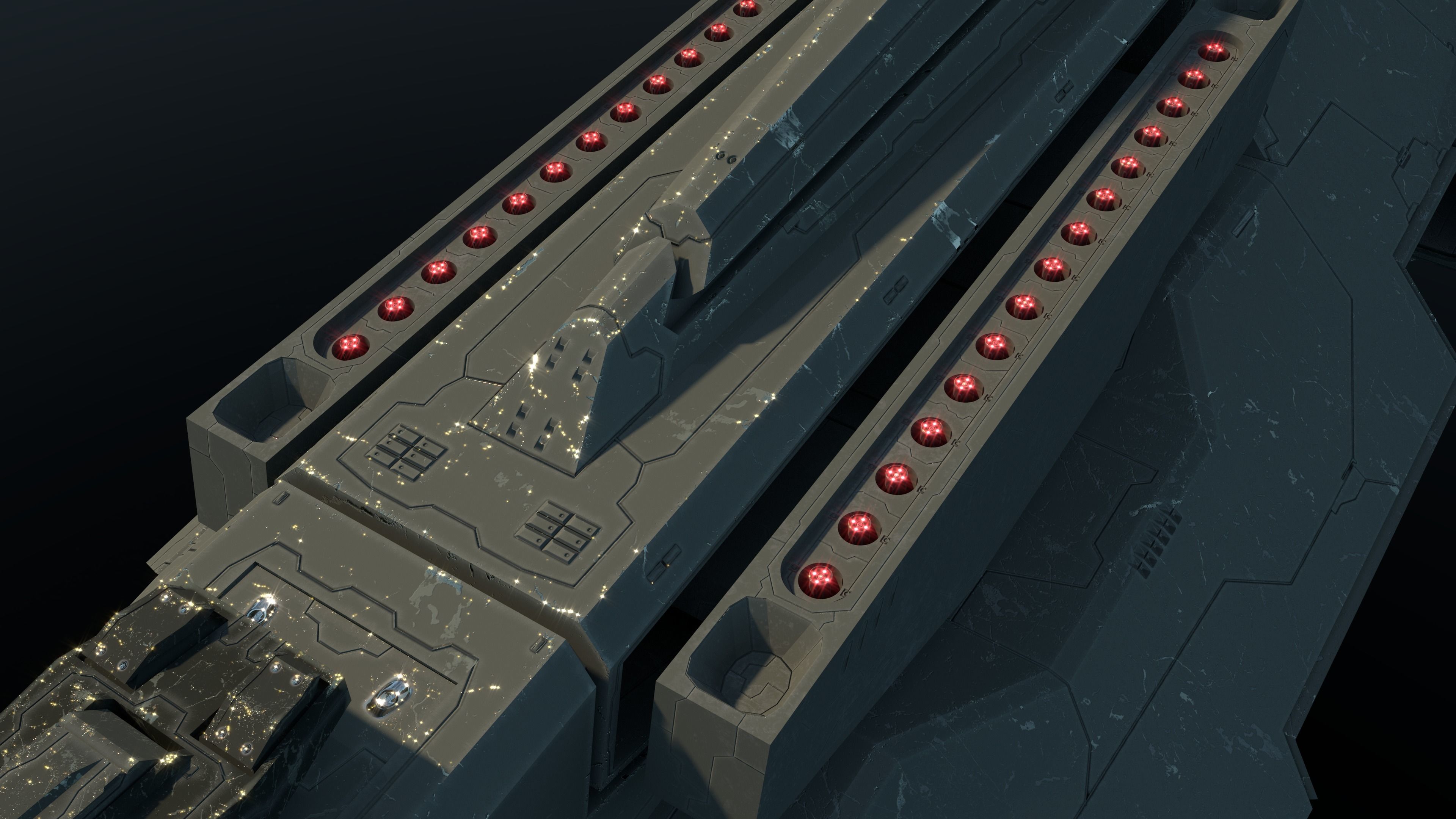 Spaceship  SS-01 SS Class Frigate Ship 3D model_8