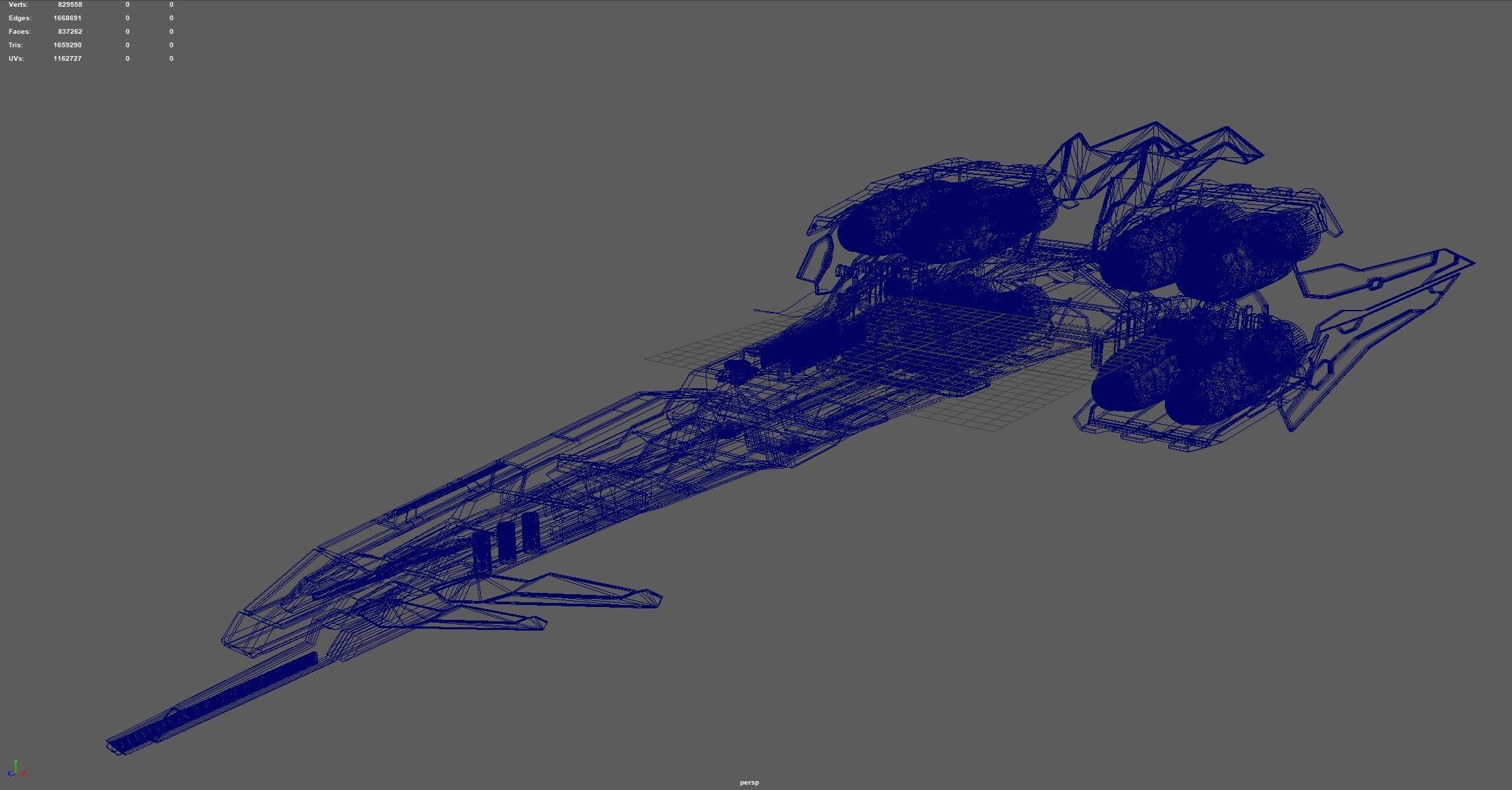 Spaceship  SS-01 SS Class Frigate Ship 3D model_11