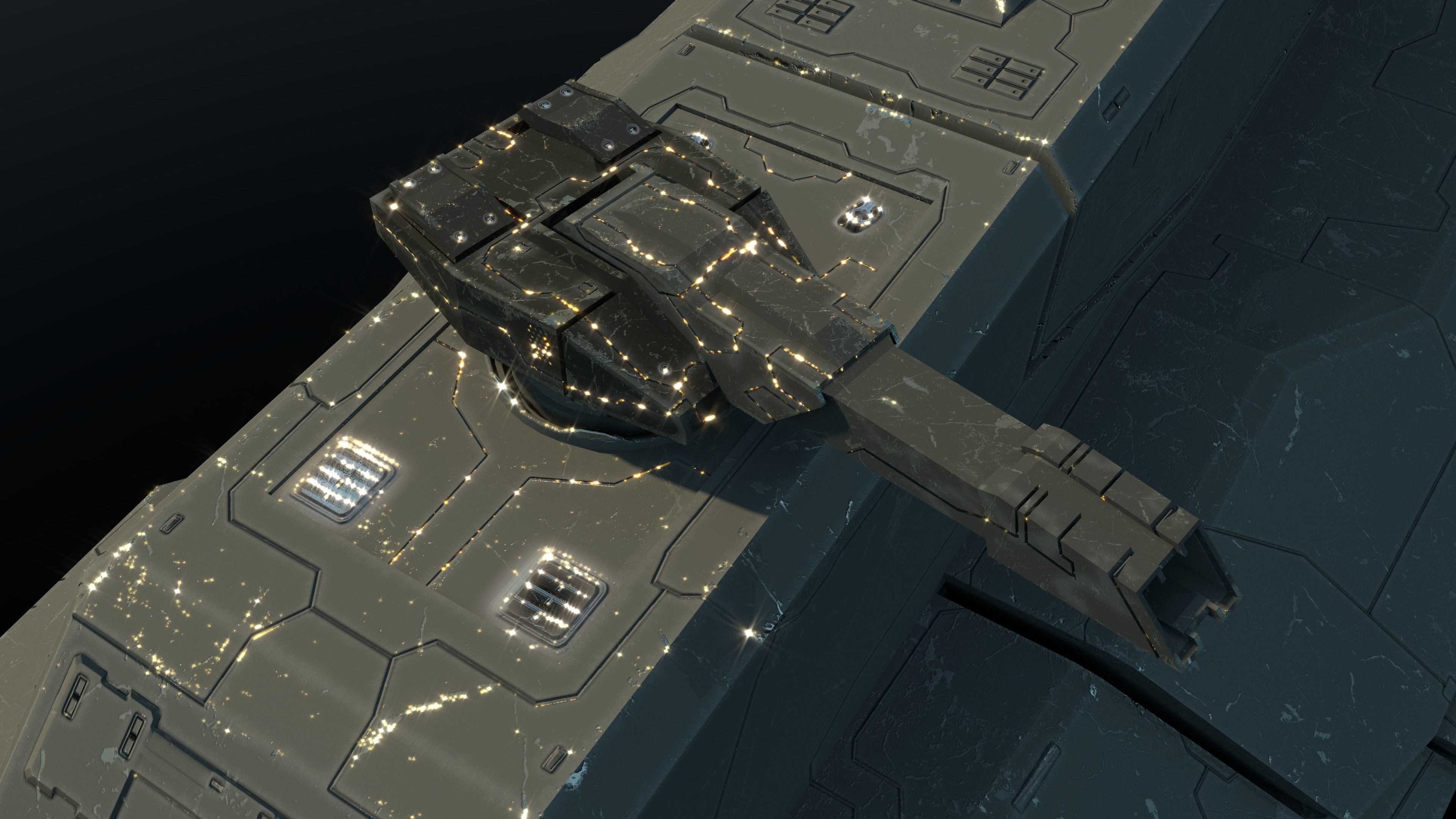 Spaceship  SS-01 SS Class Frigate Ship 3D model_9