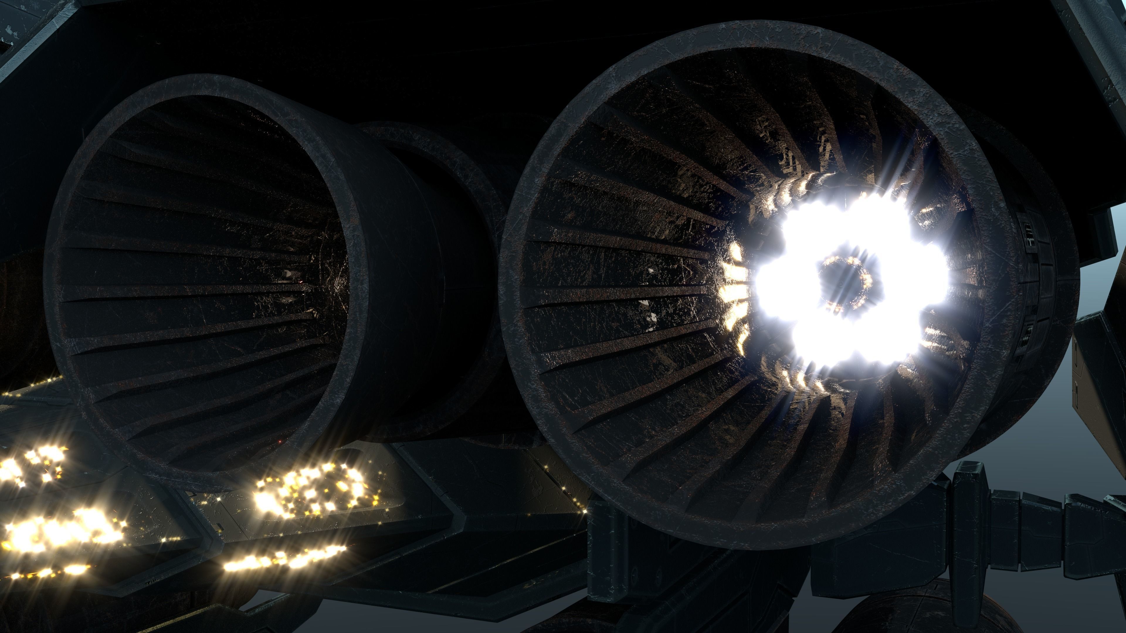 Spaceship  SS-01 SS Class Frigate Ship 3D model_7