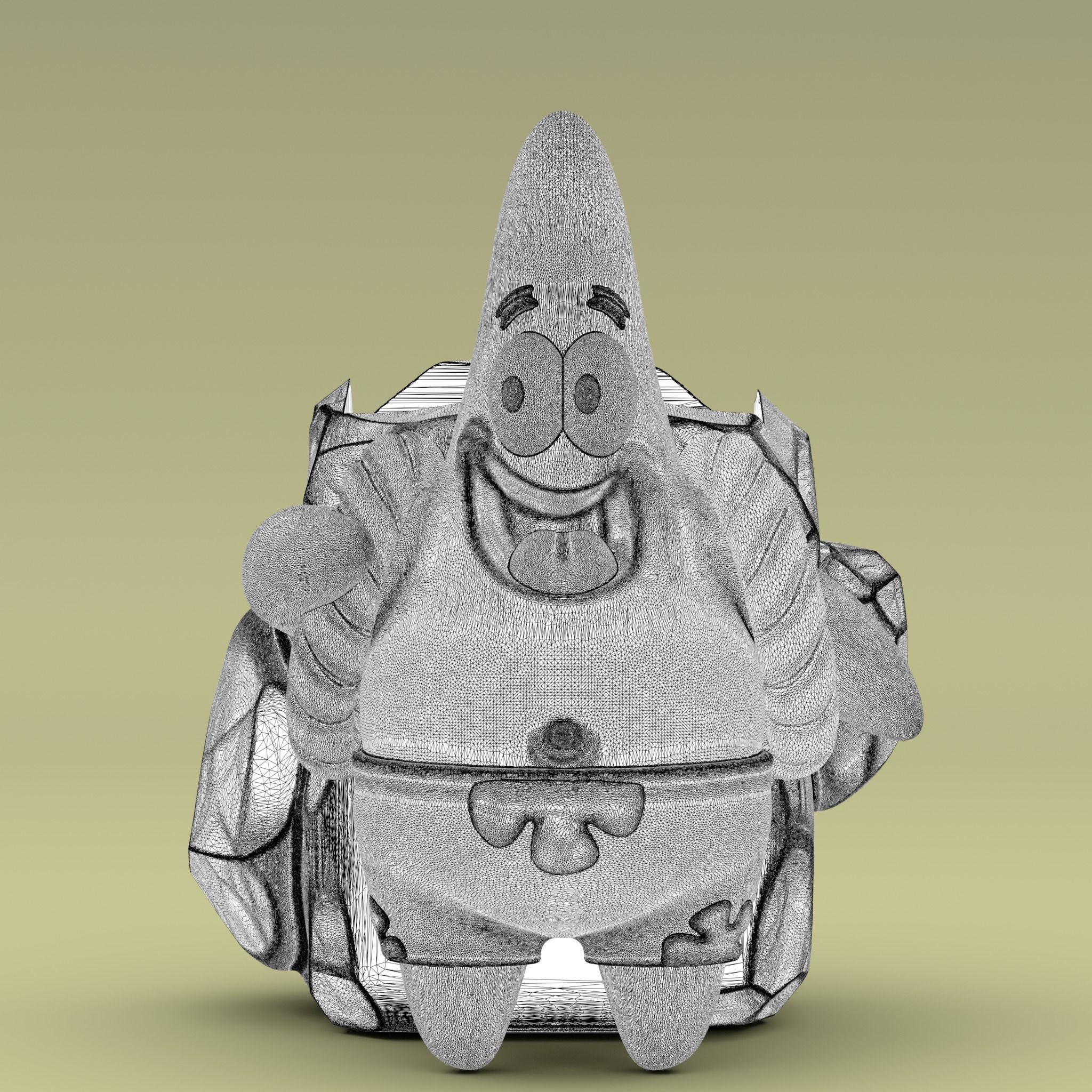 Patricio porta esponja 3D print model_7